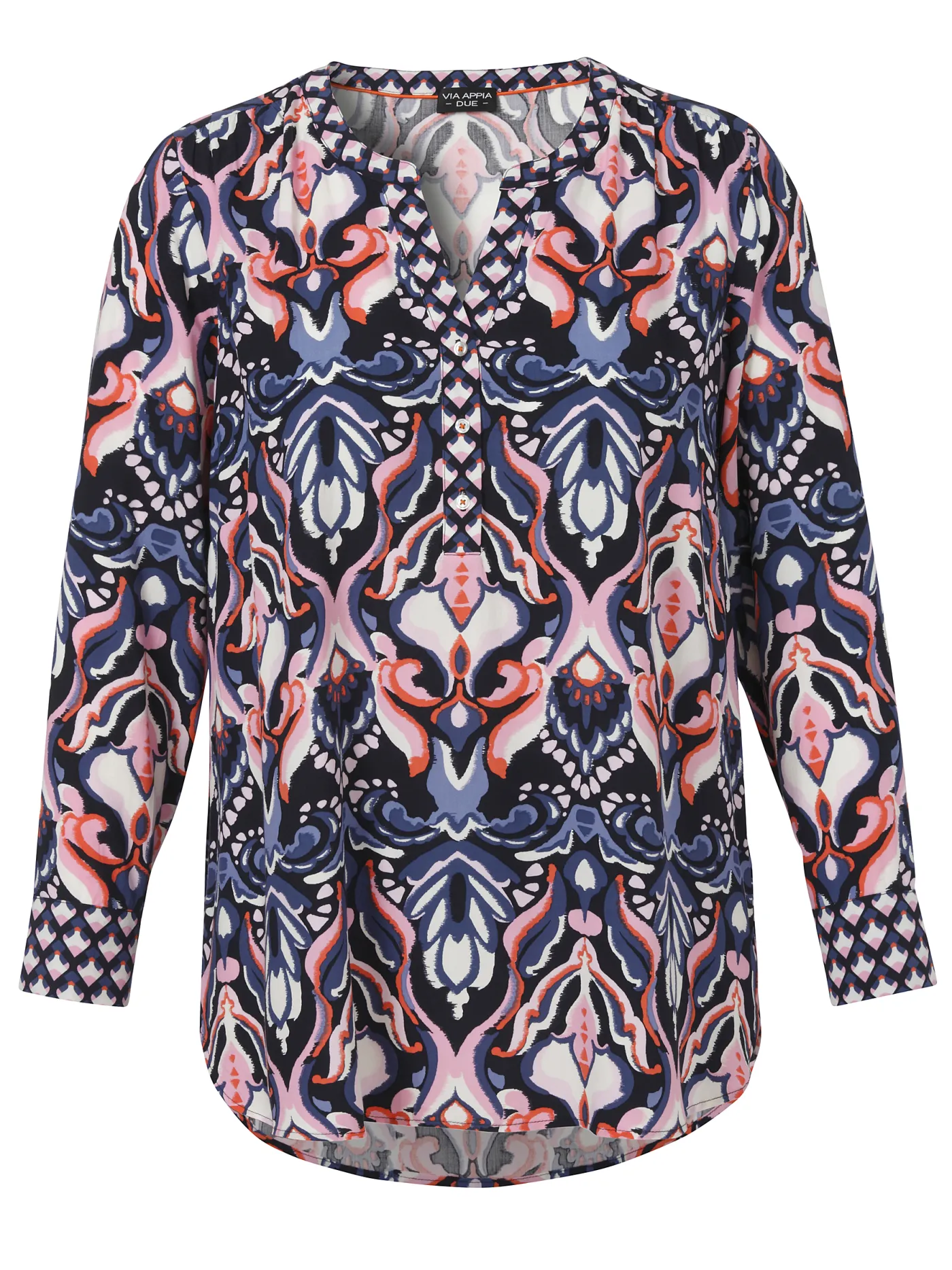 Bluse V-Ausschnitt 1/1 Arm Druck