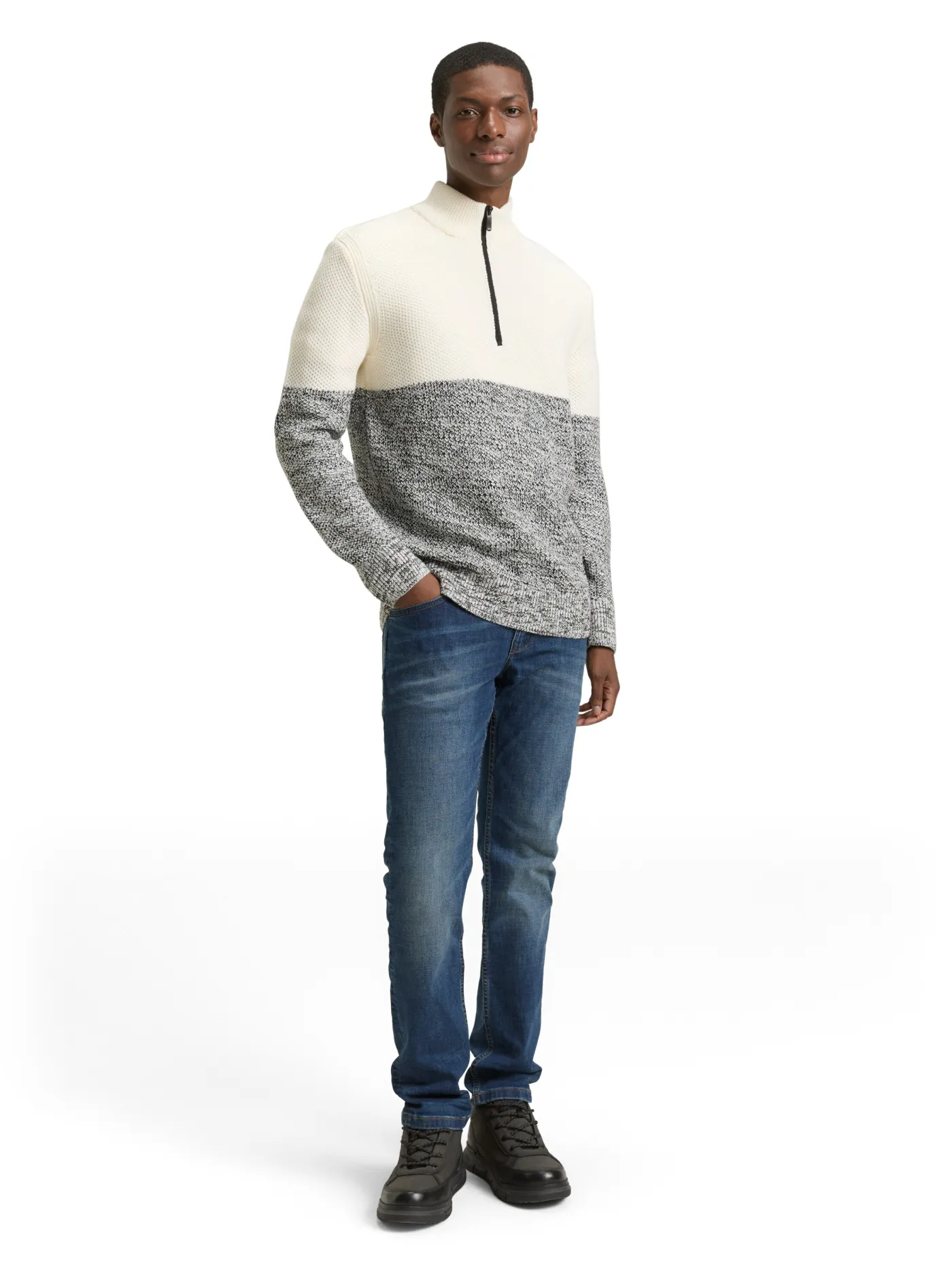 Troyer Strickpullover mit Reißverschluss