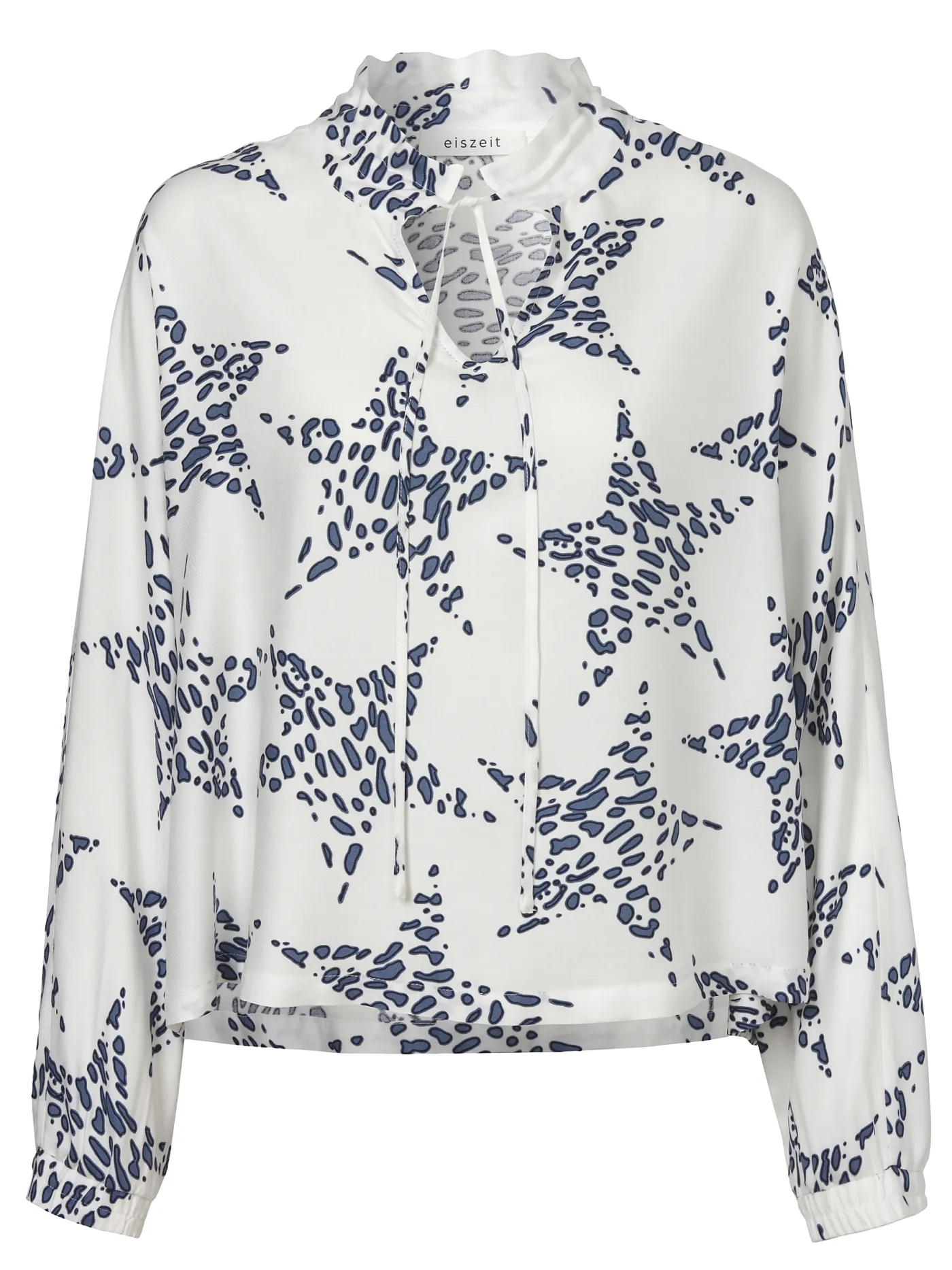 Bluse Stehkragen 1/1 Arm Druck