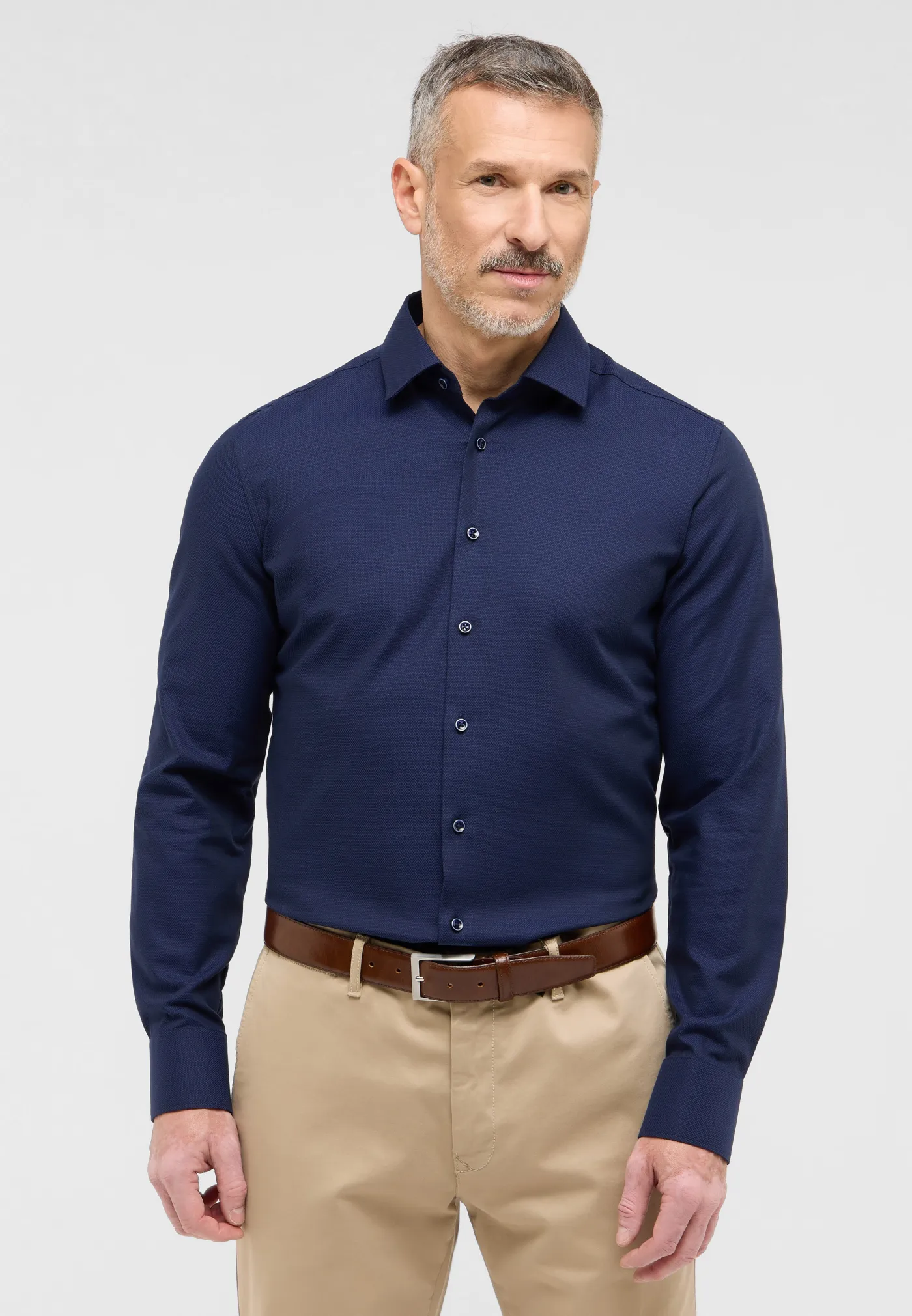 Dynamic Cotton Dobbydesign Langarm
