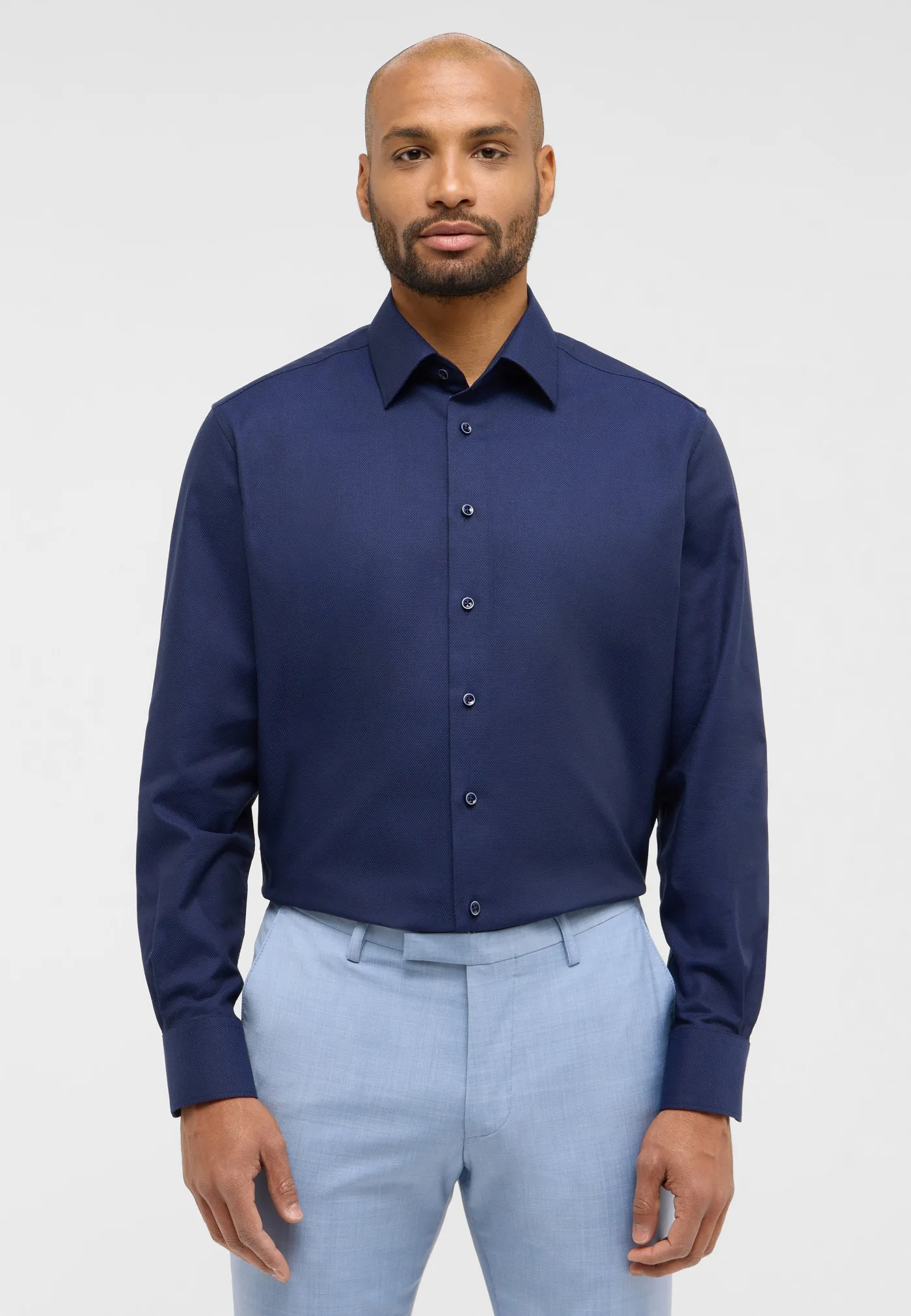 Dynamic Cotton Dobbydesign Langarm