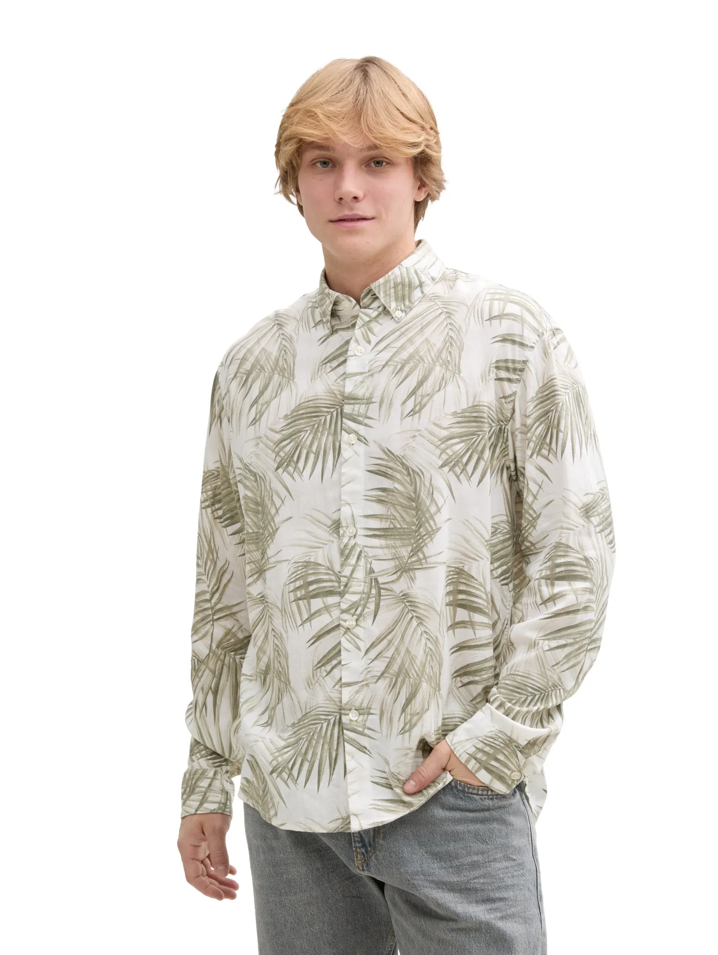 Relaxed Fit Hemd mit Leinenanteil