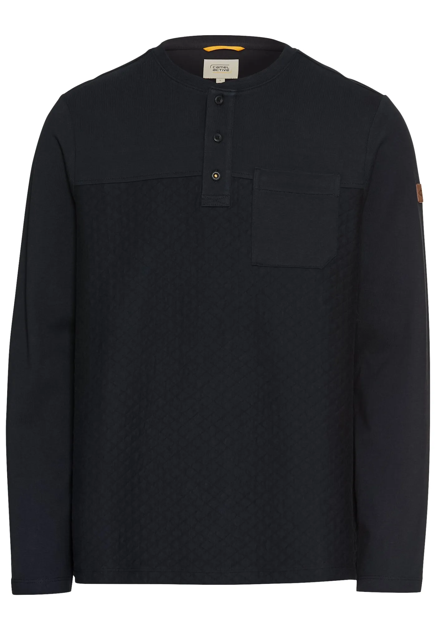 Langarm Henley mit Brusttasche