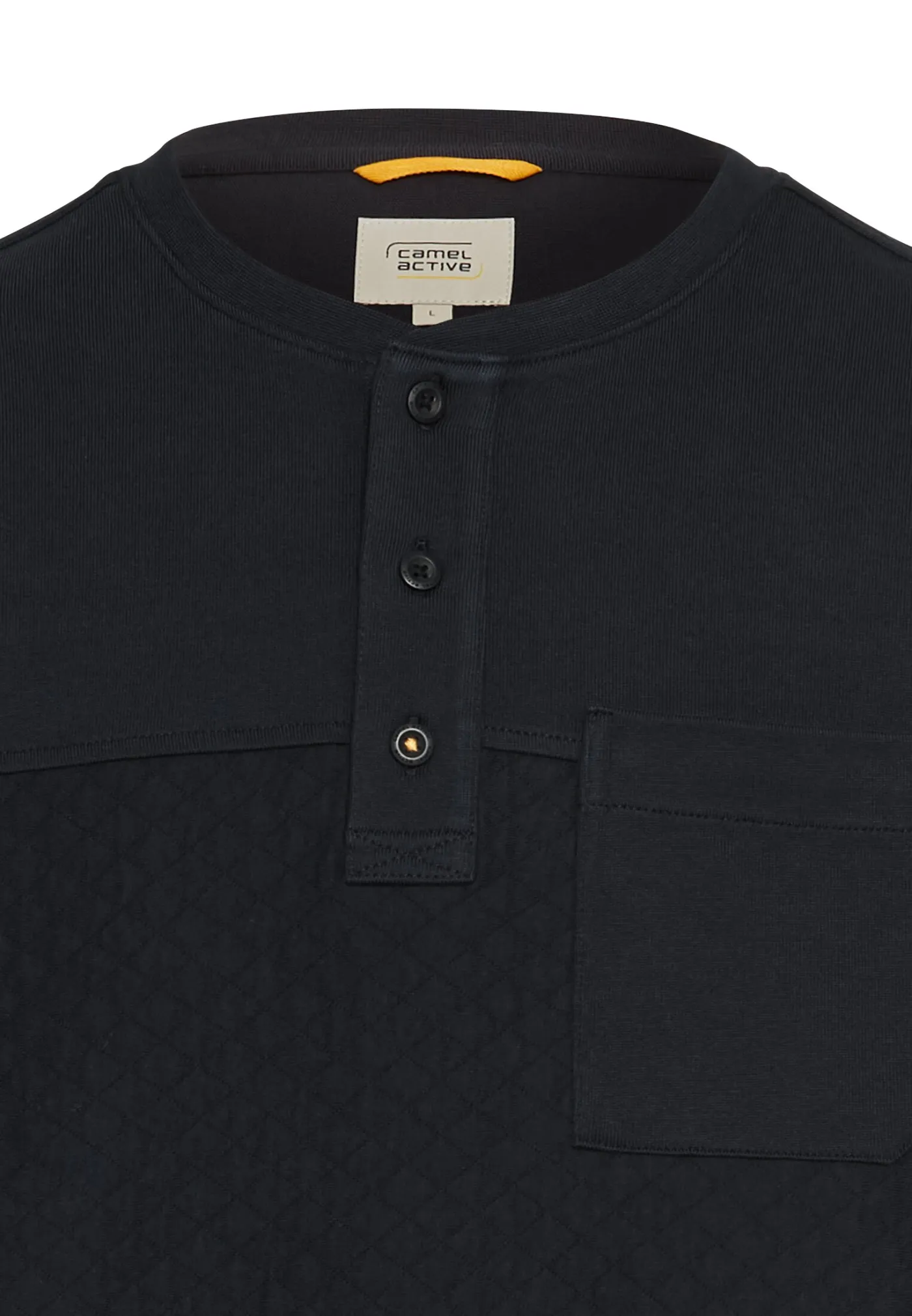Langarm Henley mit Brusttasche
