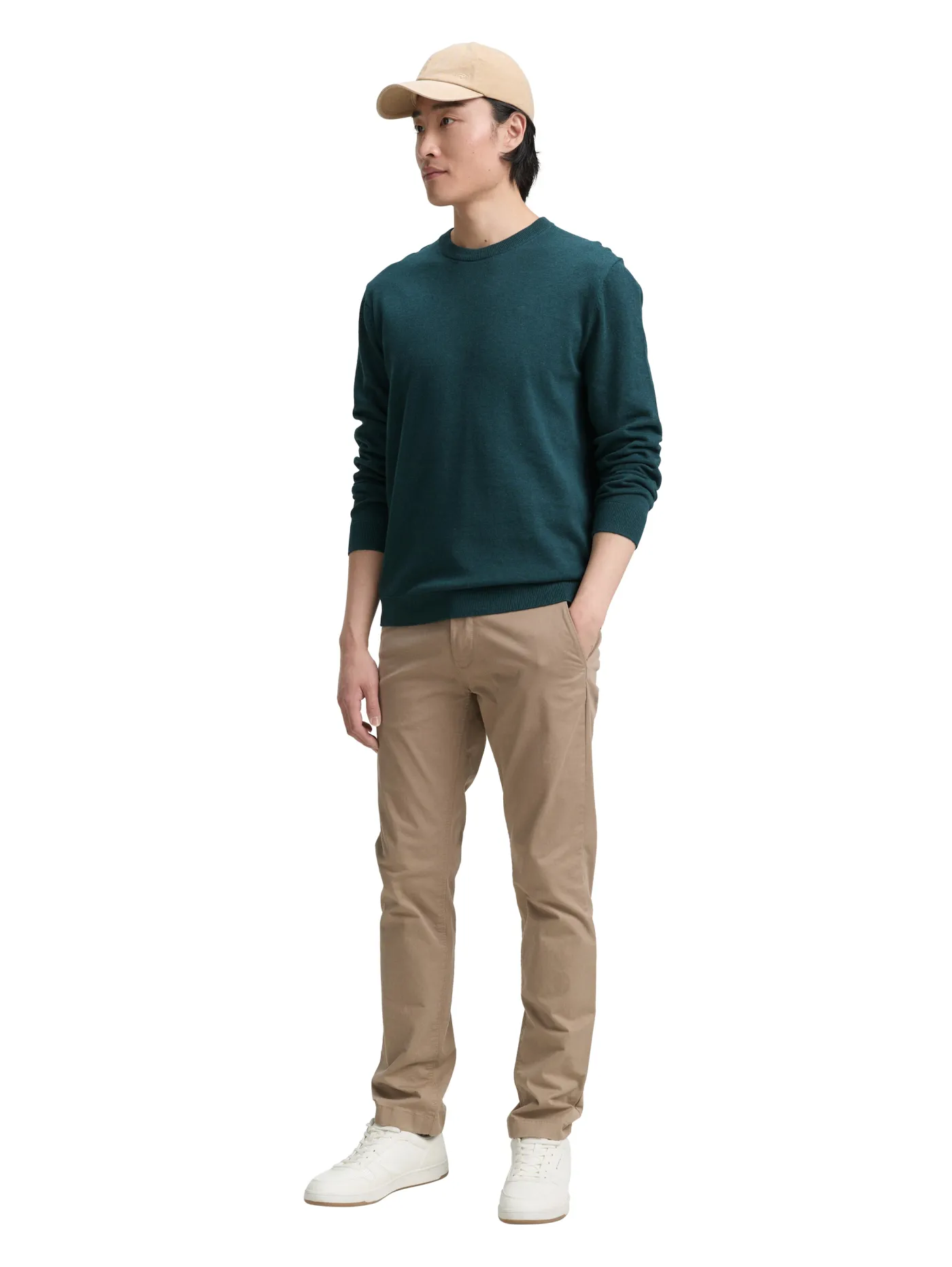 Basic Strickpullover aus Baumwolle