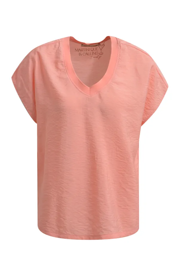 Crinkled V-neck Tshirt Blouse