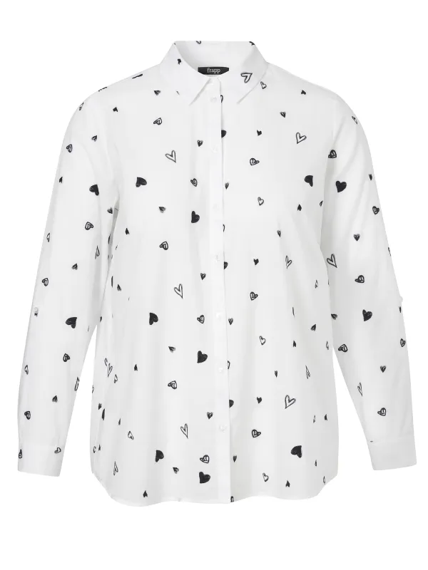 Bluse Hemdkragen 1/1 Arm  Stickerei
