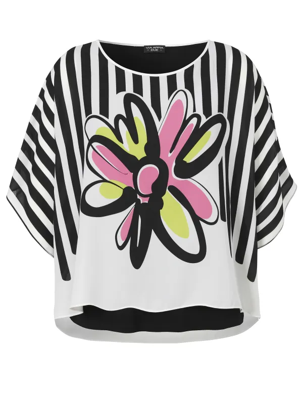 Bluse Rundhals 1/2 Arm Druck