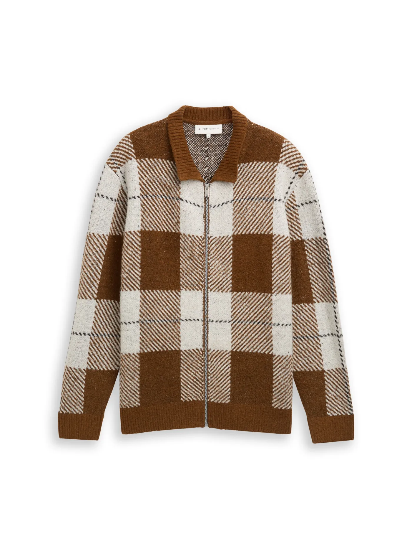 Relaxed Fit Strickjacke mit Karomuster