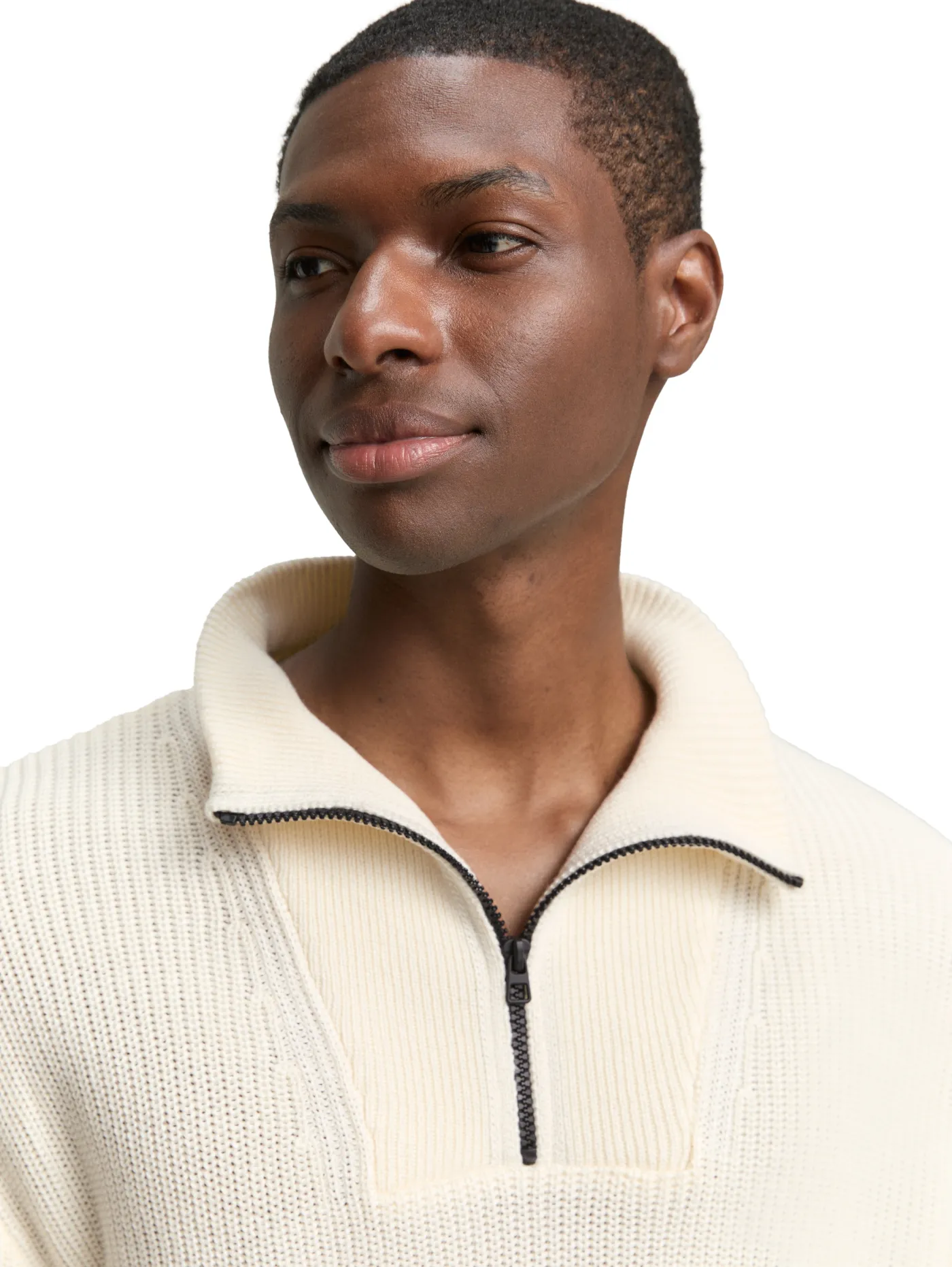 Relaxed Fit Troyer Strickpullover