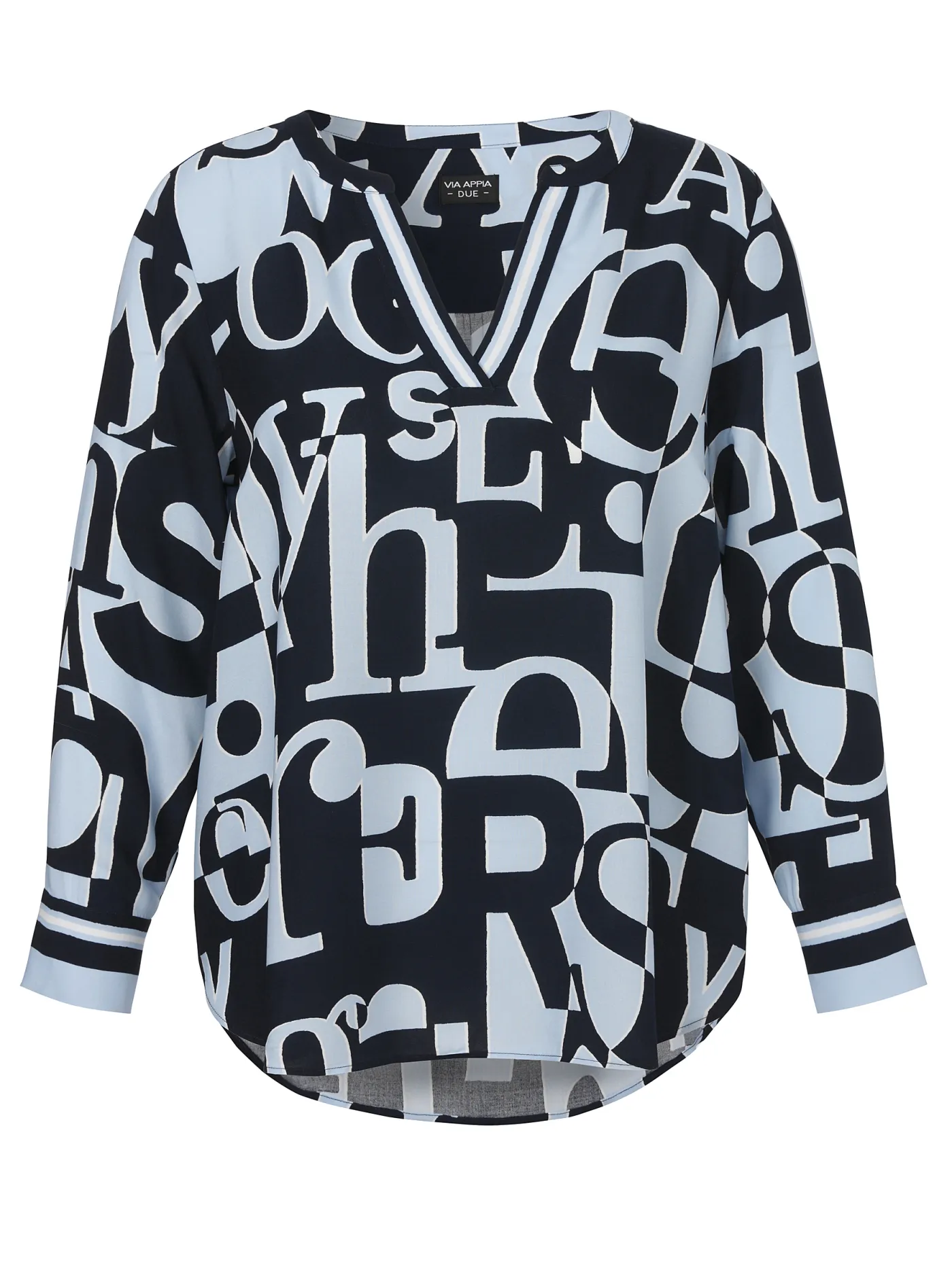 Bluse V-Ausschnitt 1/1 Arm Druck