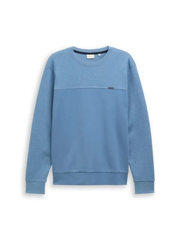 Crewneck Sweatshirt mit Struktur-Mix