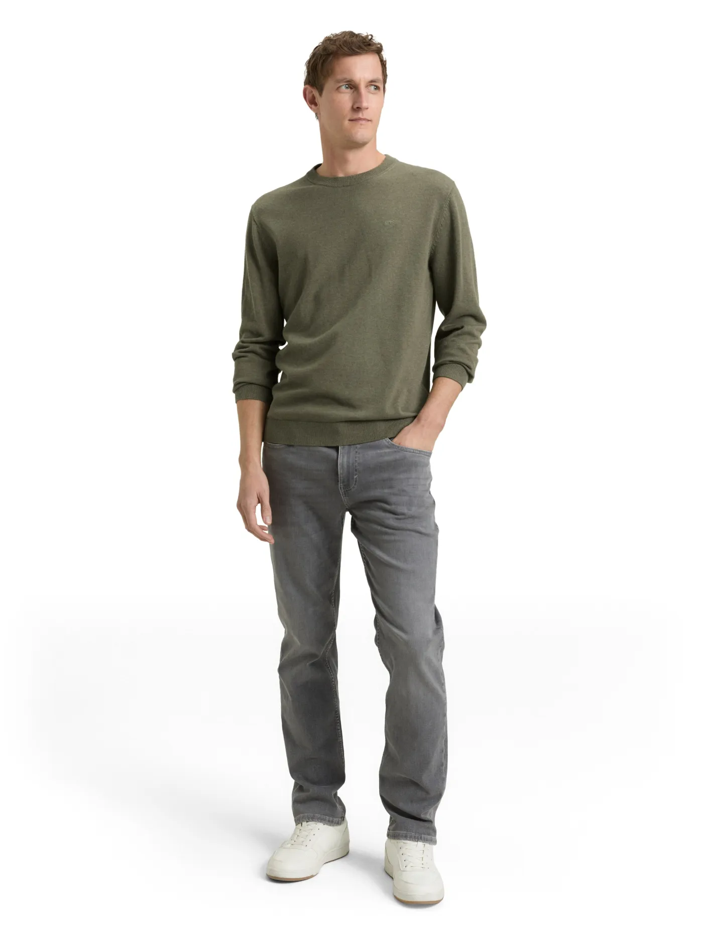 Basic Strickpullover aus Baumwolle