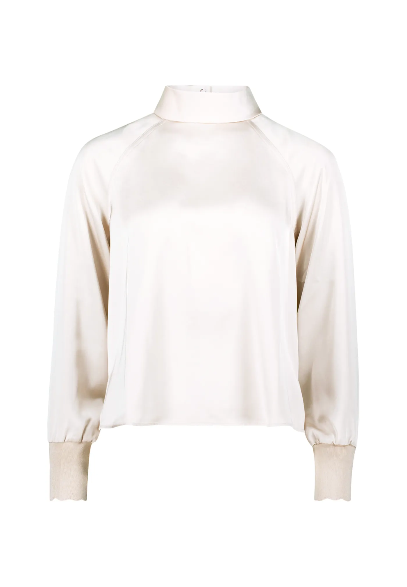 Satinbluse mit Stehkragen