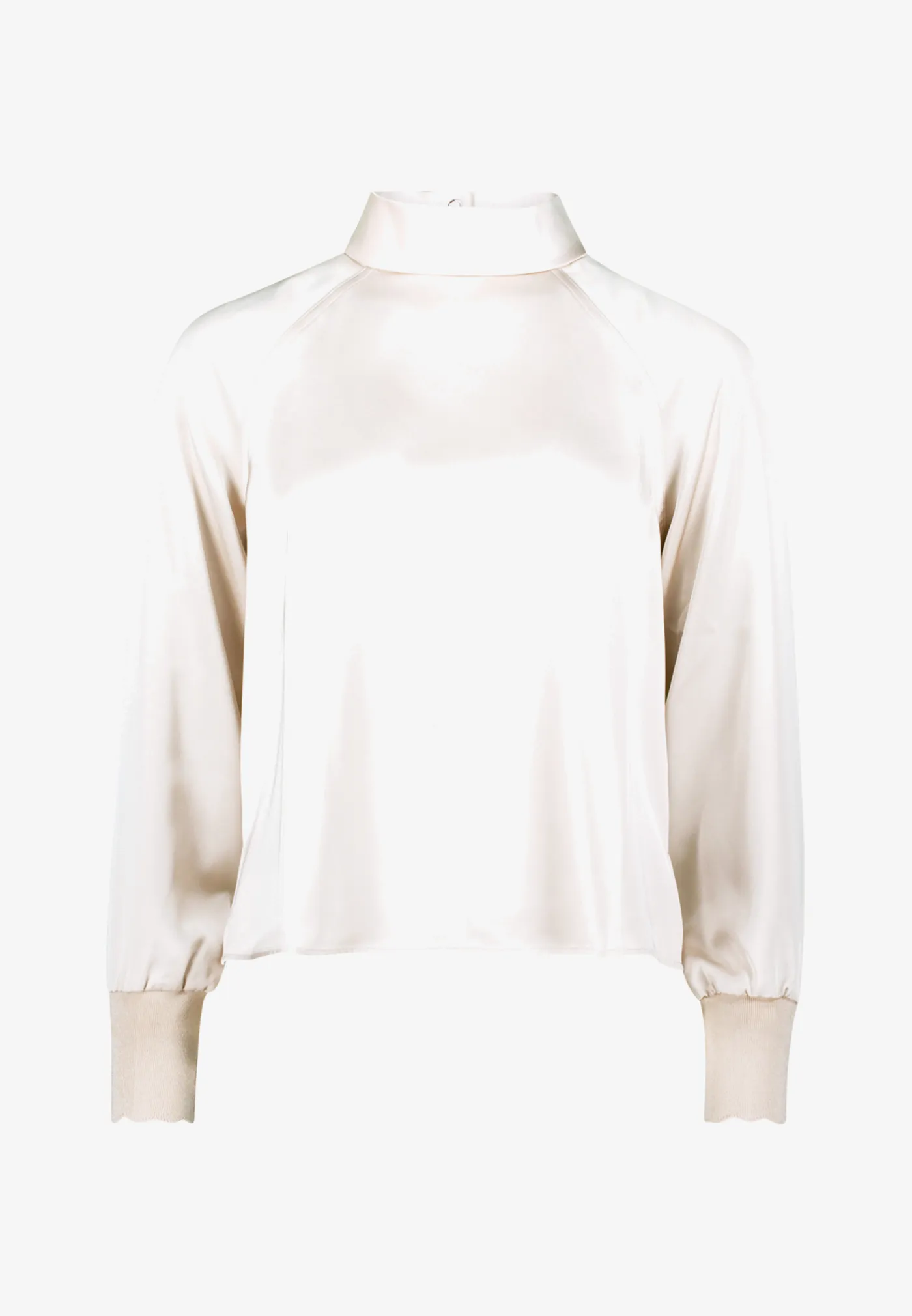 Satinbluse mit Stehkragen