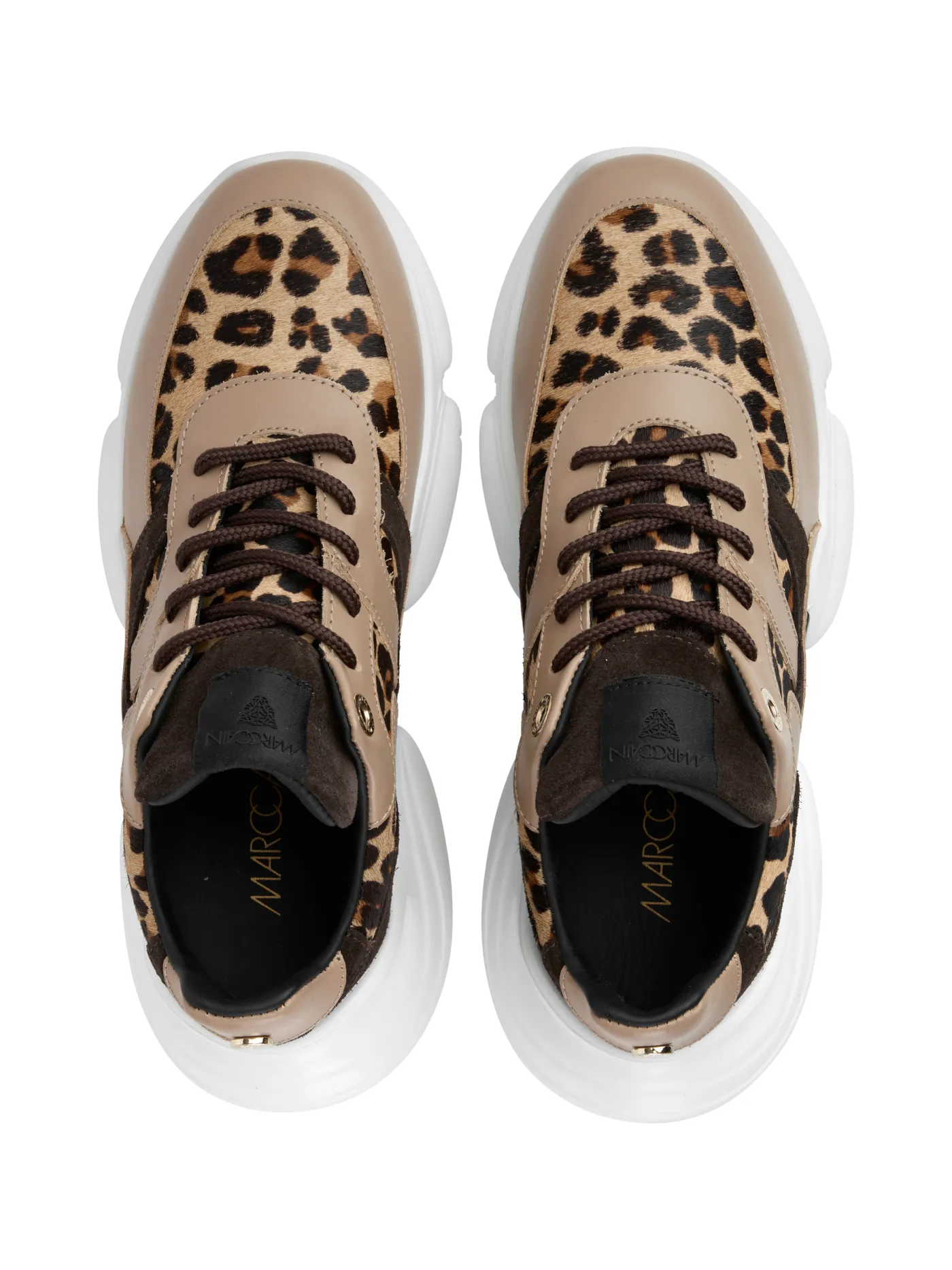 Ledersneaker mit Leo-Highlights