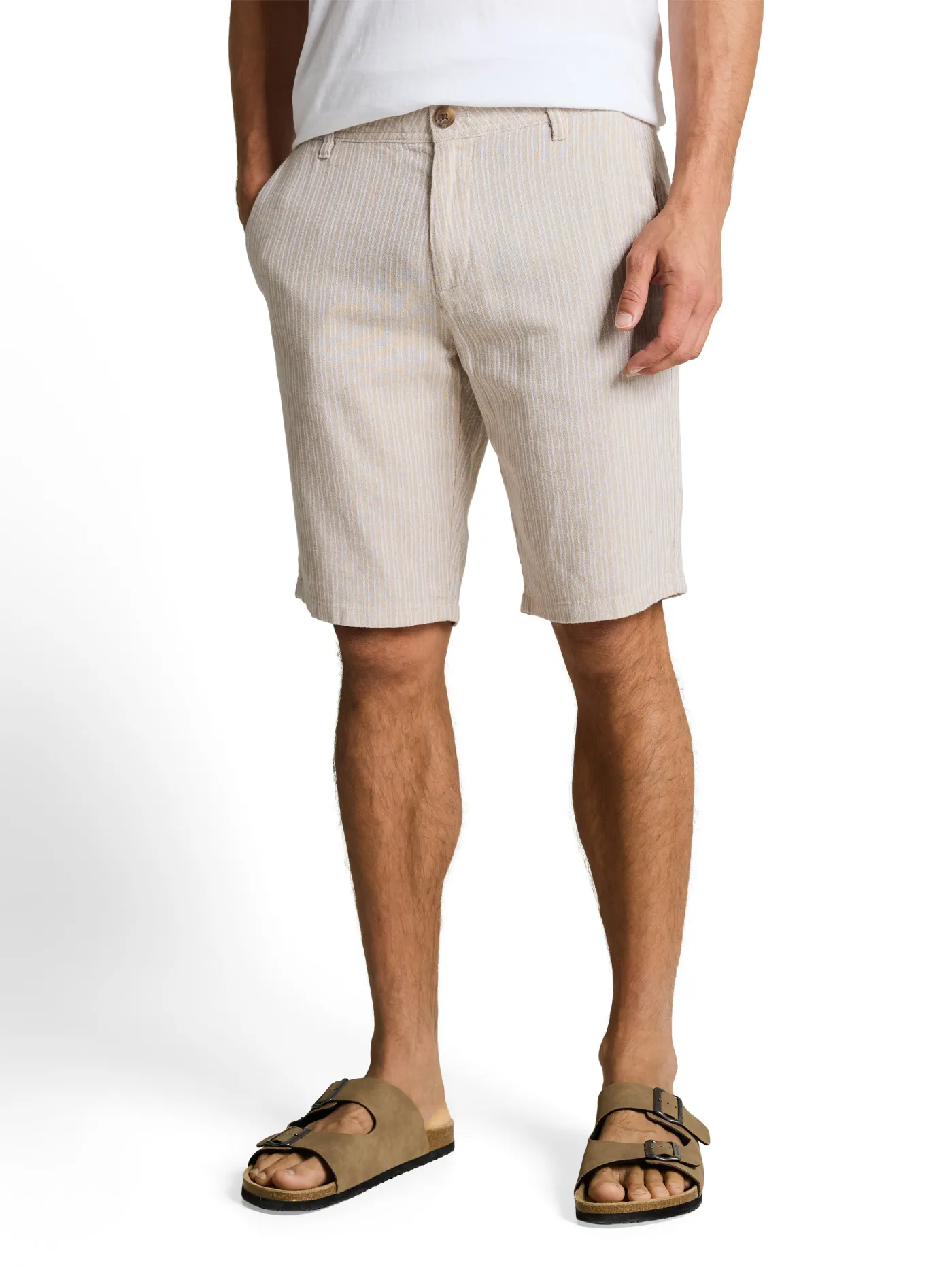 TTREGULAR Chino Shorts mit Leinenanteil