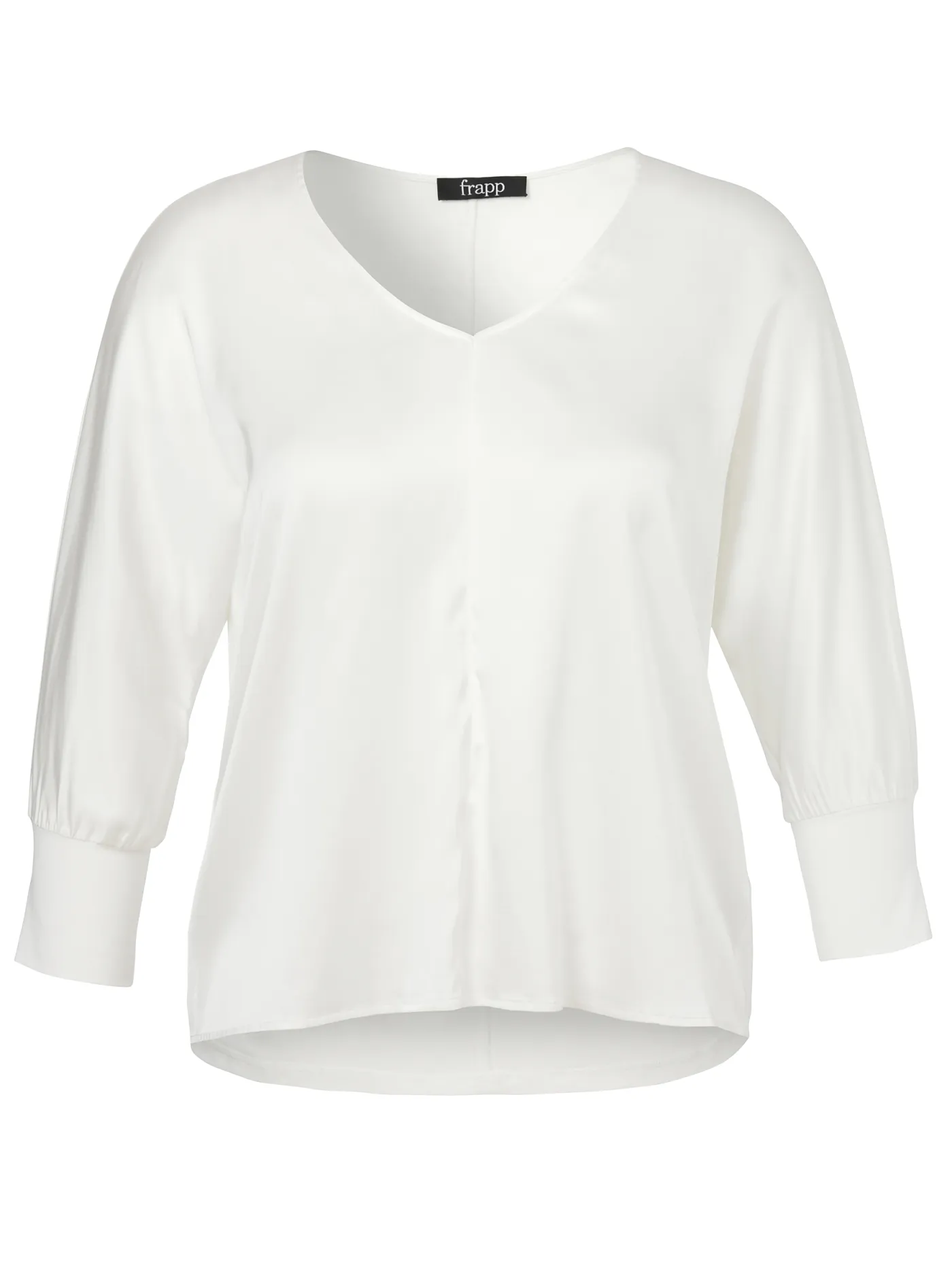 Bluse V-Ausschnitt 3/4 Arm Materialmix