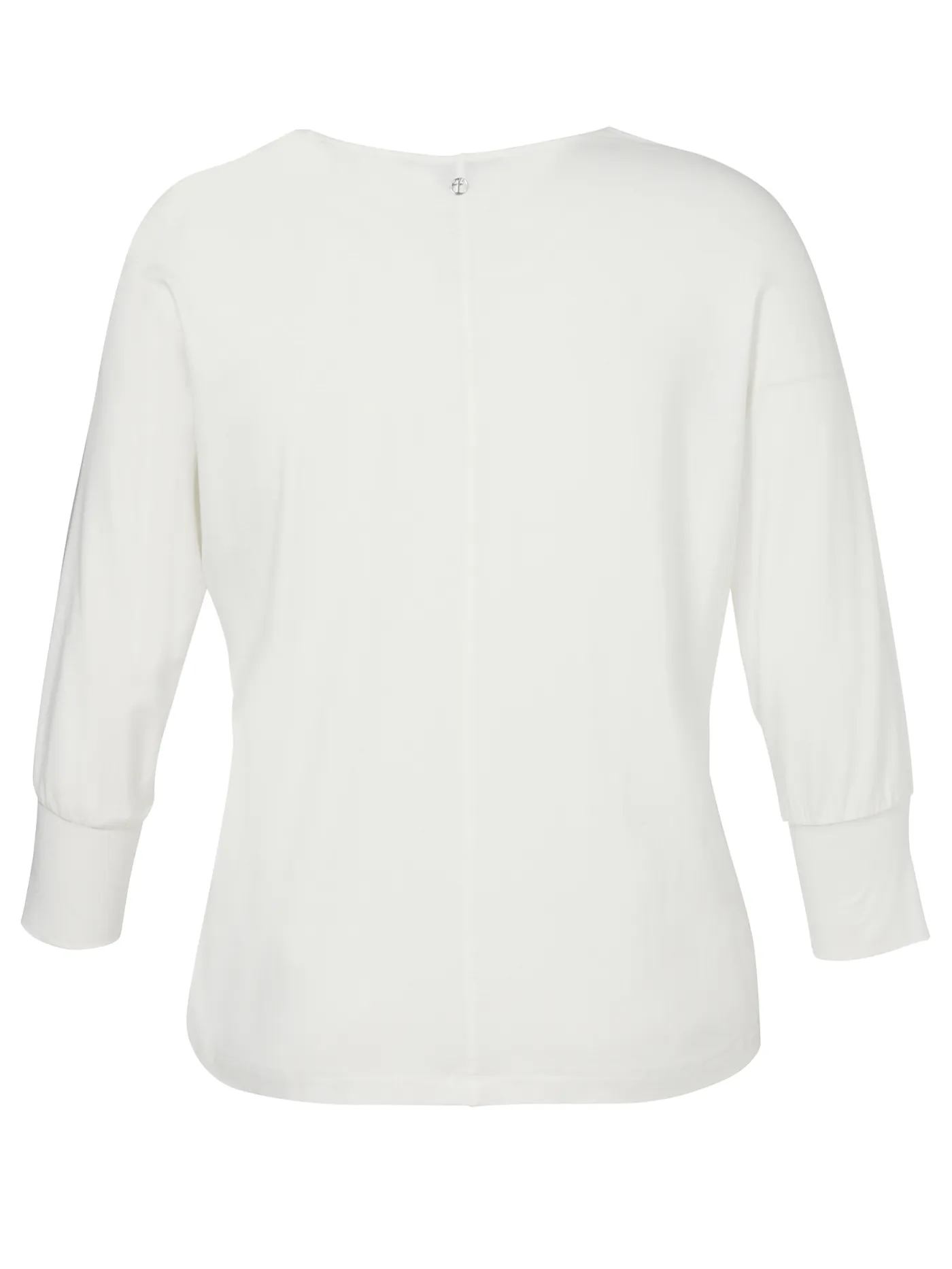 Bluse V-Ausschnitt 3/4 Arm Materialmix