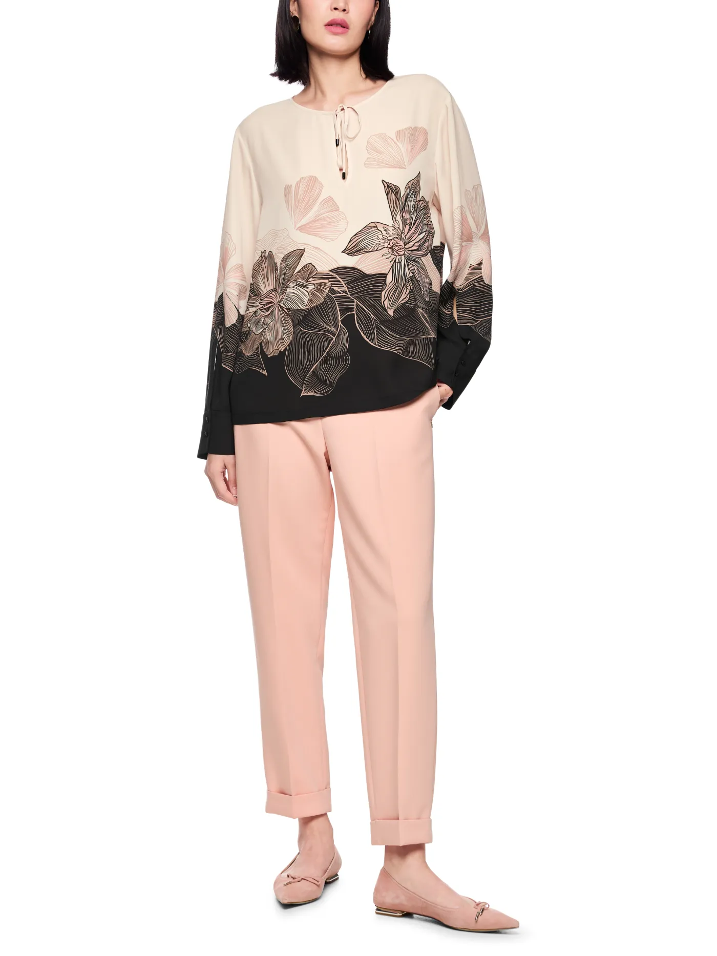 Bluse mit Blumenprint "Rethink Together"