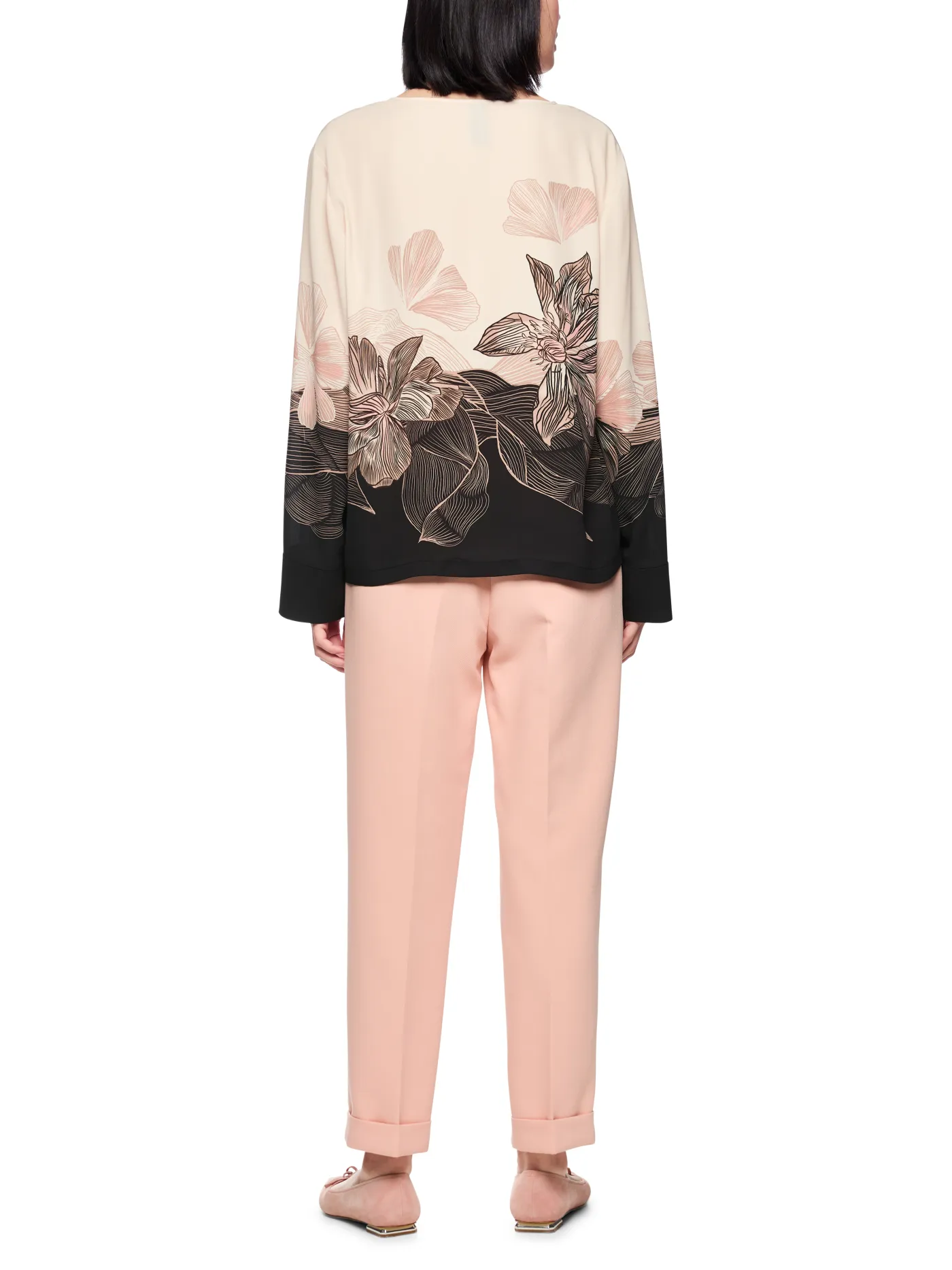 Bluse mit Blumenprint "Rethink Together"