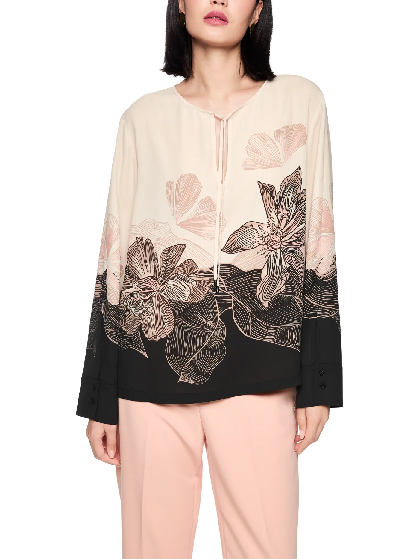 Bluse mit Blumenprint "Rethink Together"