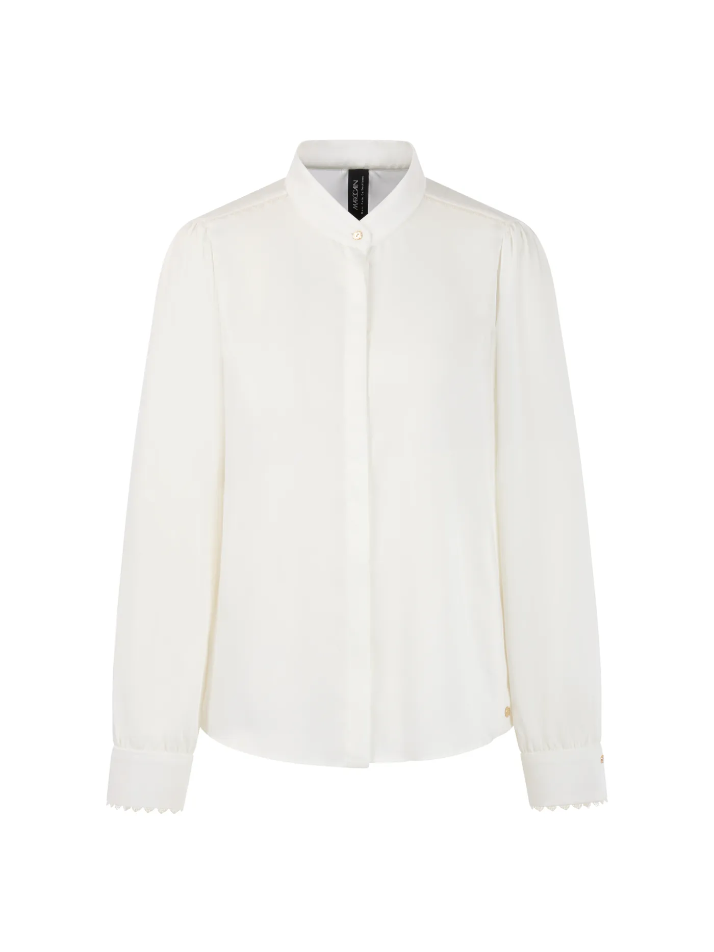 Bluse mit Spitzendetails und Stehkragen