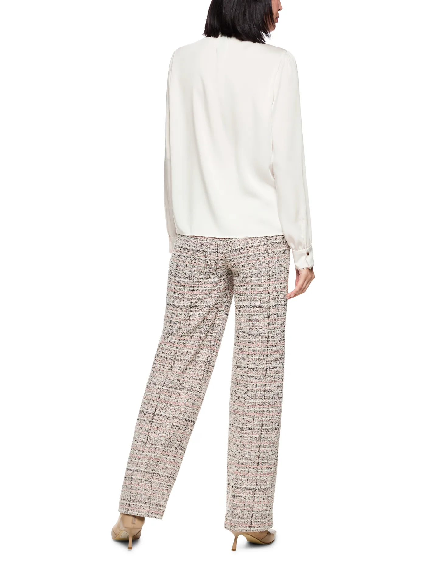 Bluse mit Spitzendetails und Stehkragen