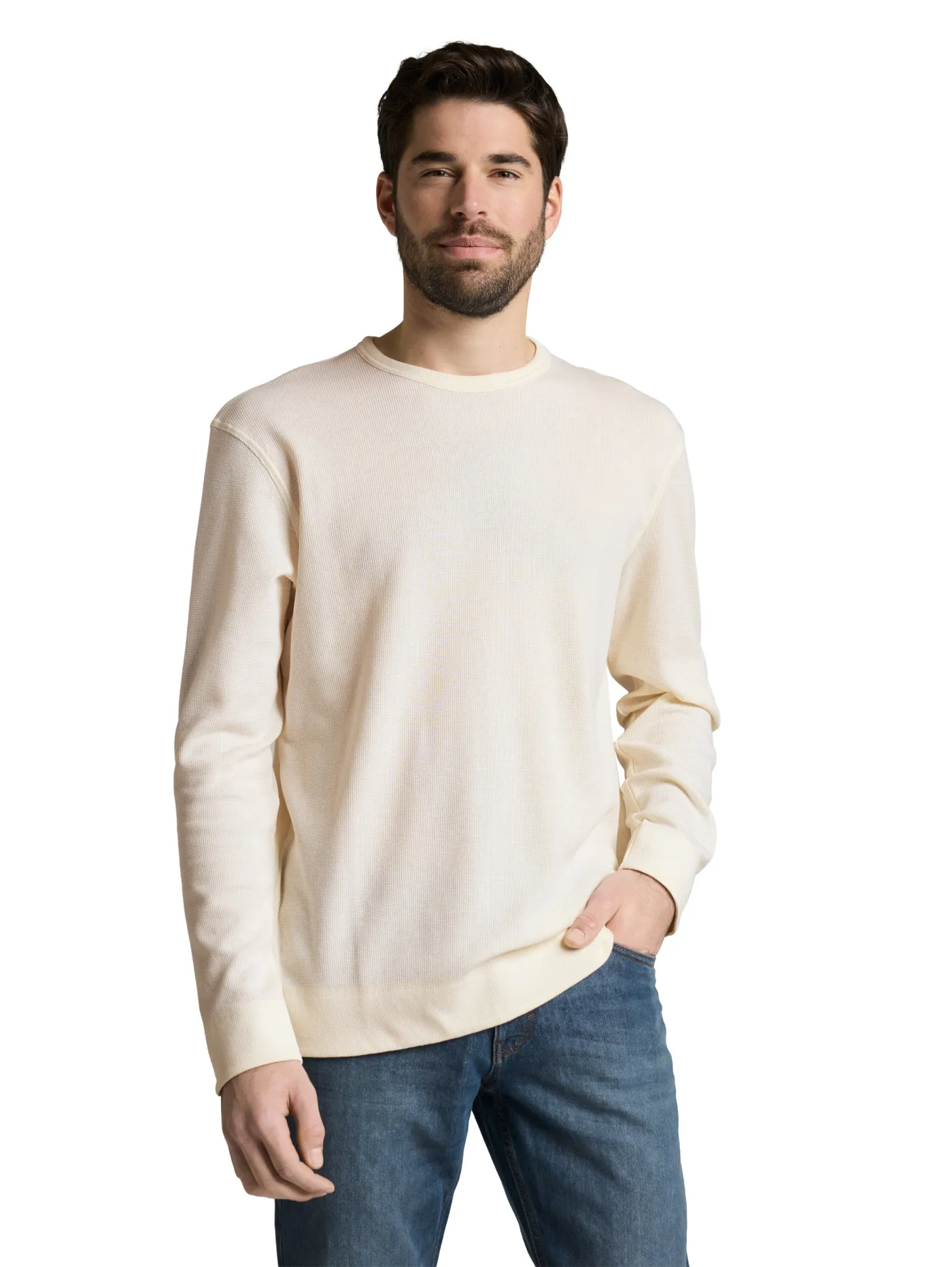Langarmshirt mit Waffelstruktur