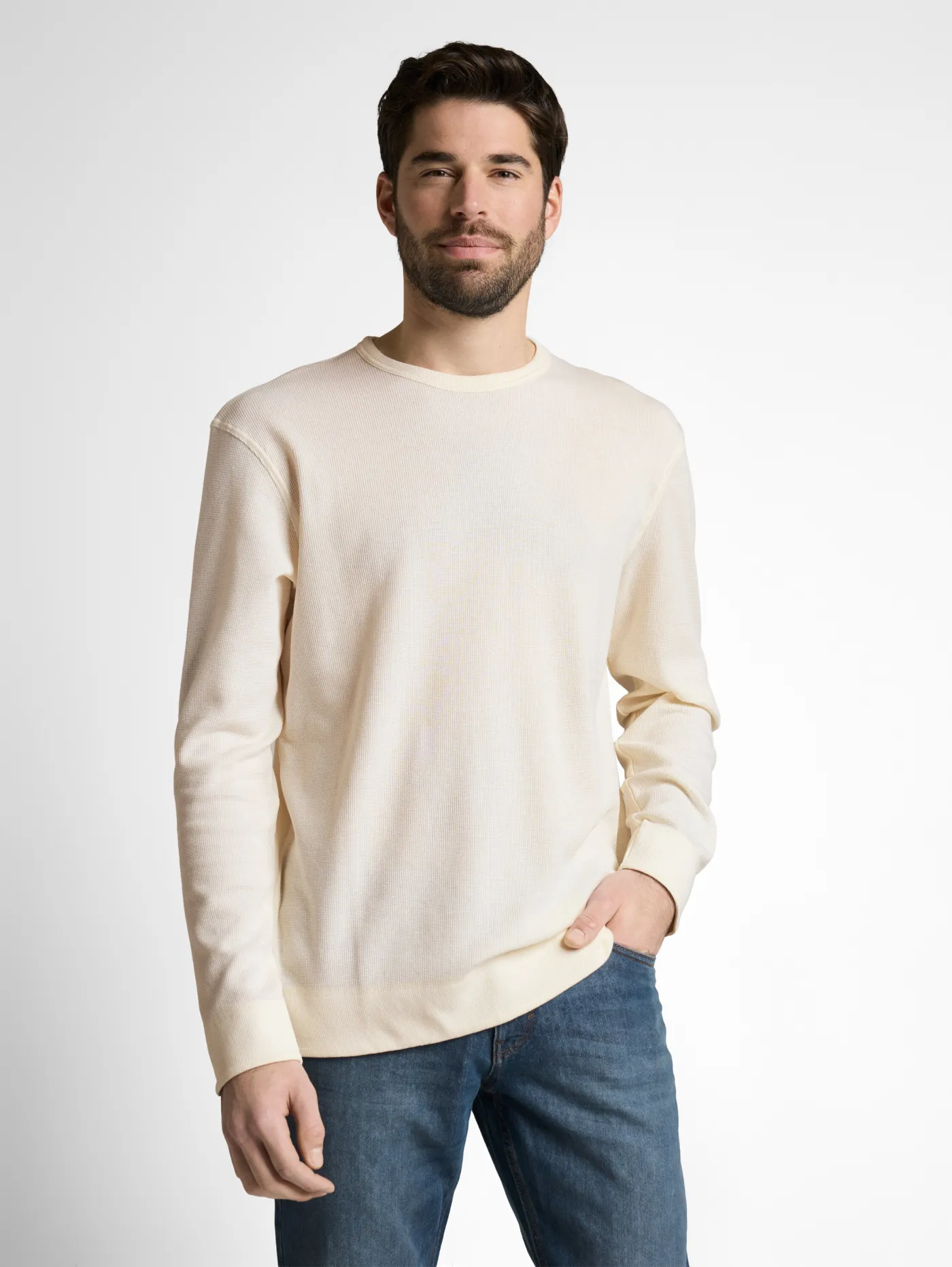 Langarmshirt mit Waffelstruktur