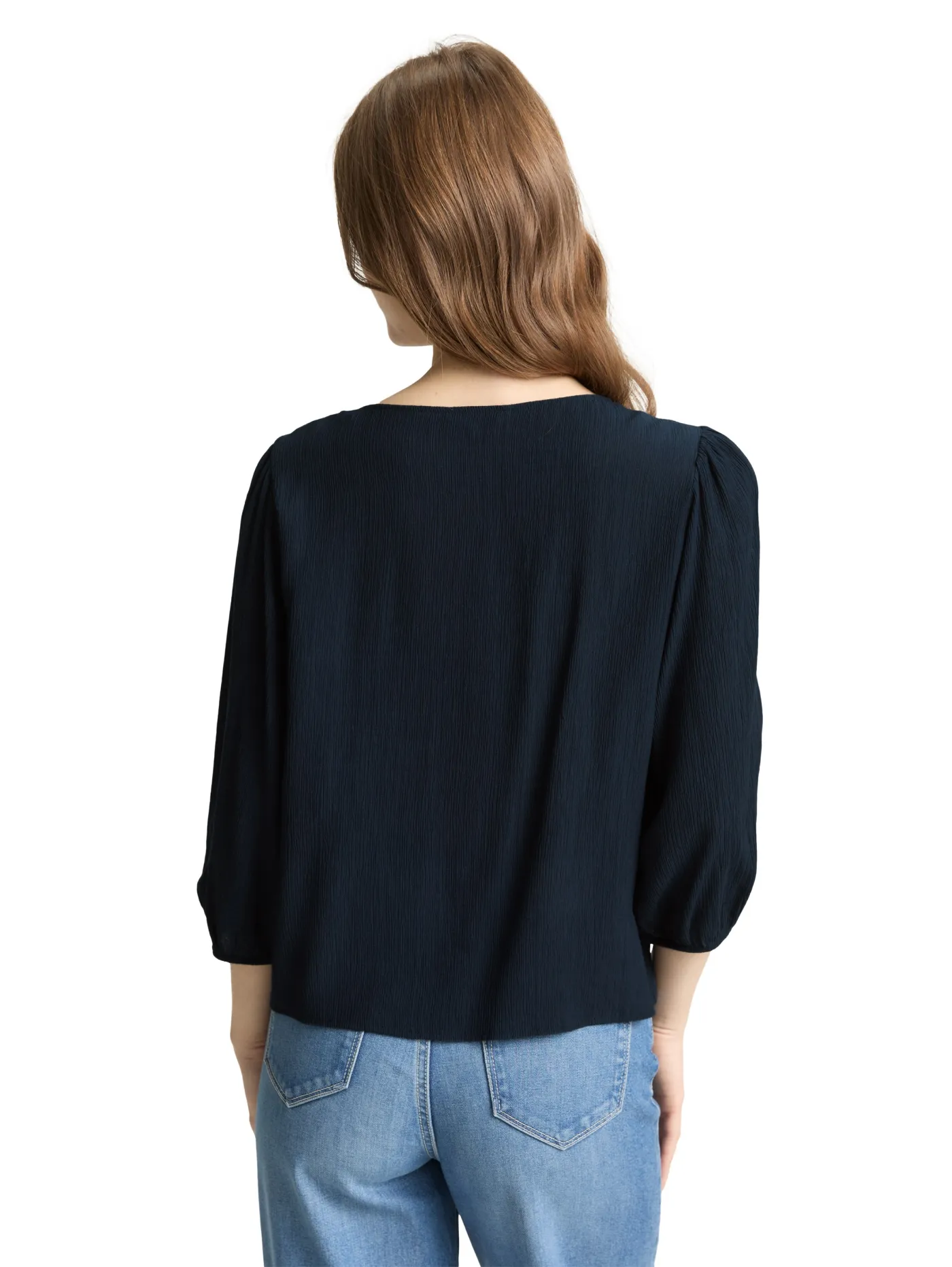 Crinkle Bluse mit Knopfleiste