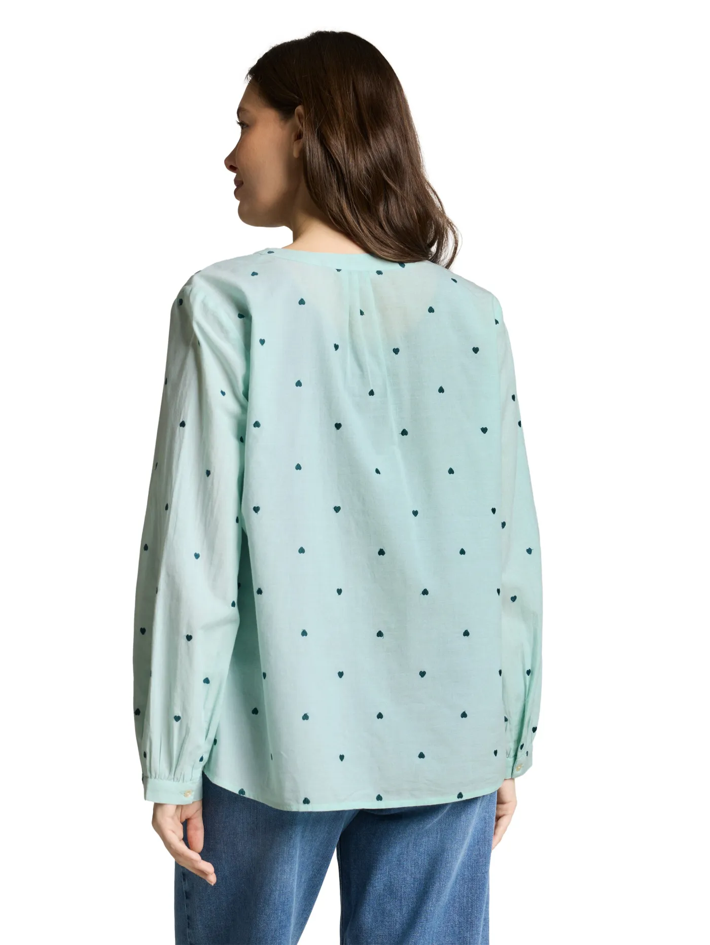 Bluse mit Herz-Stickerei