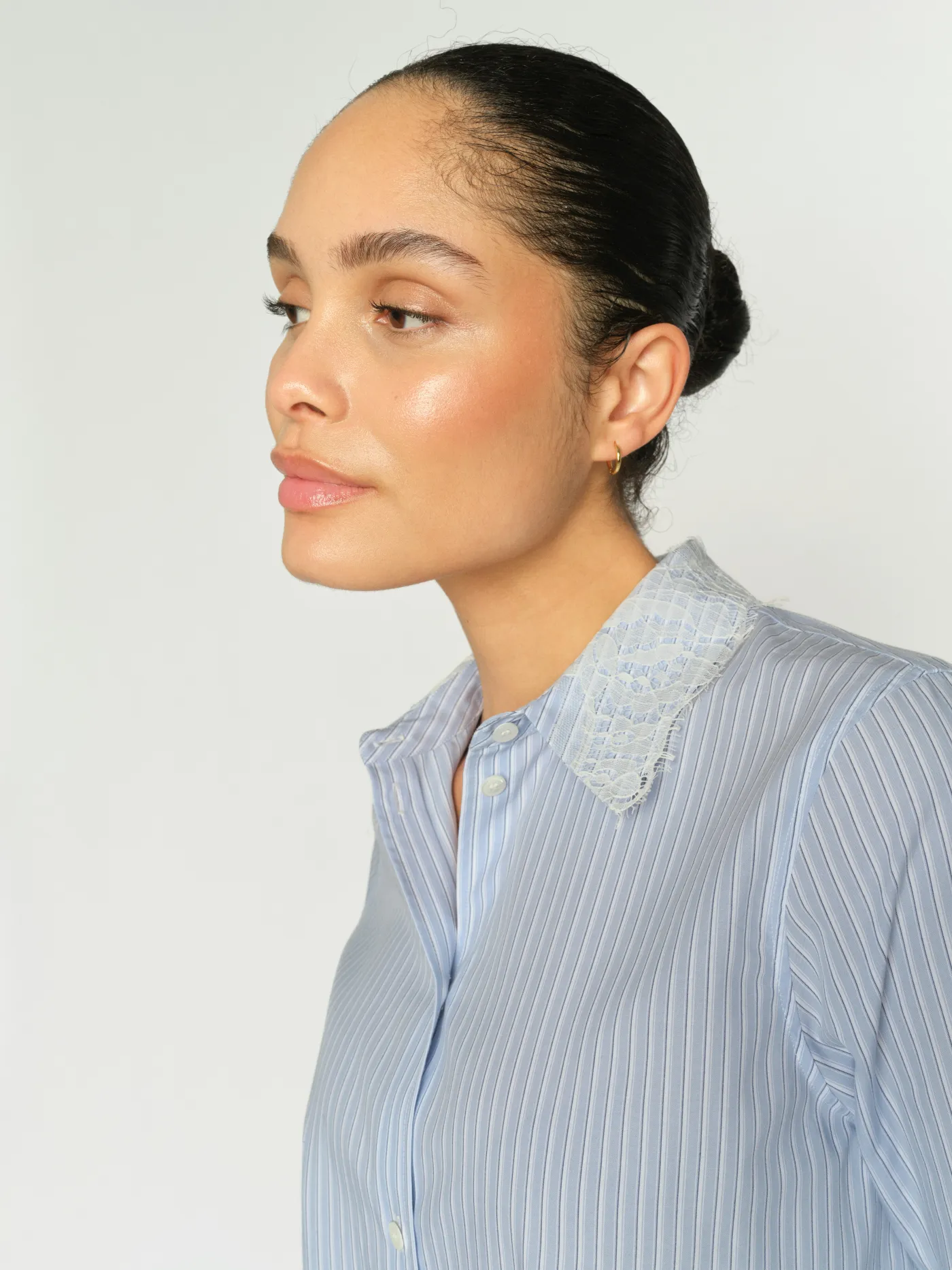 MMElinda Stripe Lace Shirt