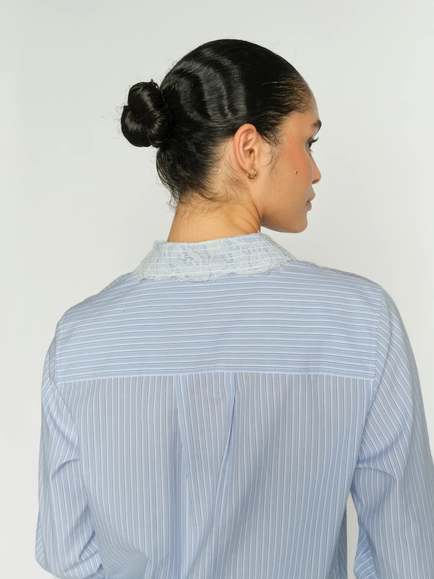 MMElinda Stripe Lace Shirt