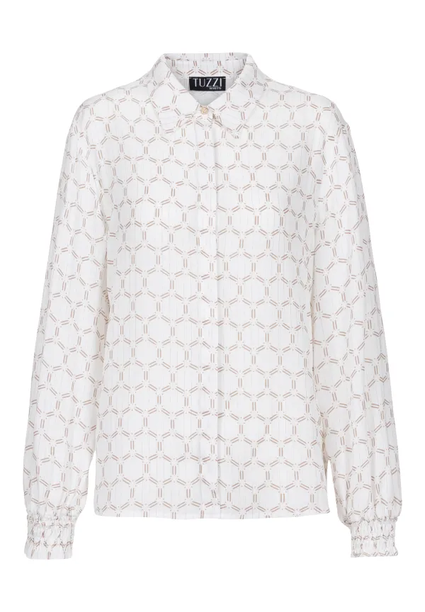Bluse WHITE mit elastischem Bund