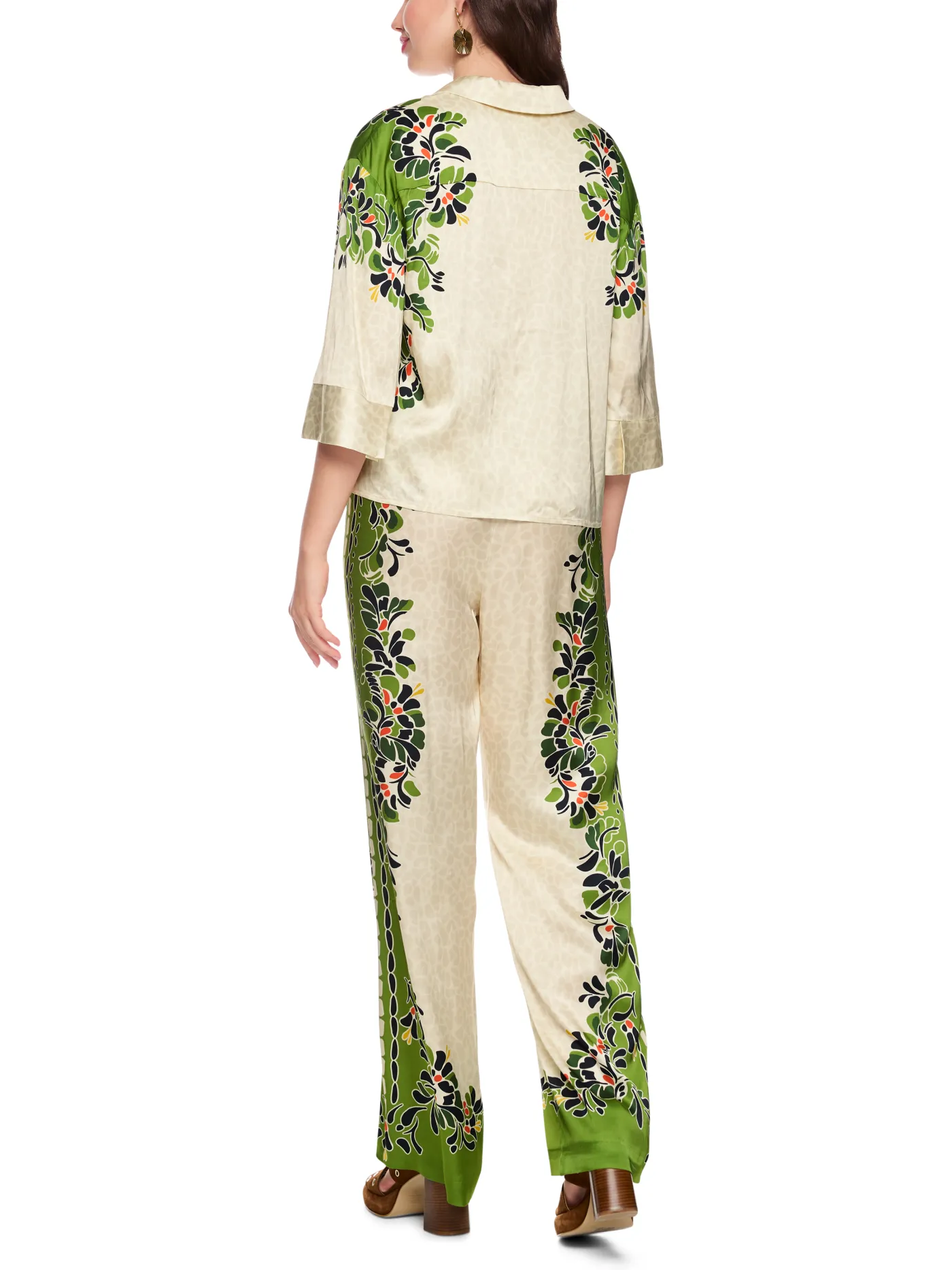 Bluse mit Leo-Hibiskus-Print