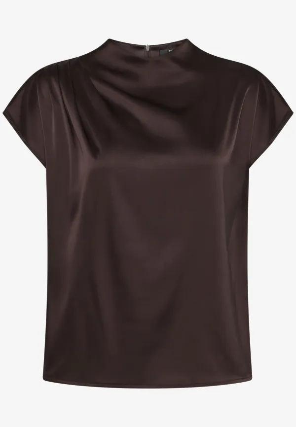Satin-Bluse mit Kragen