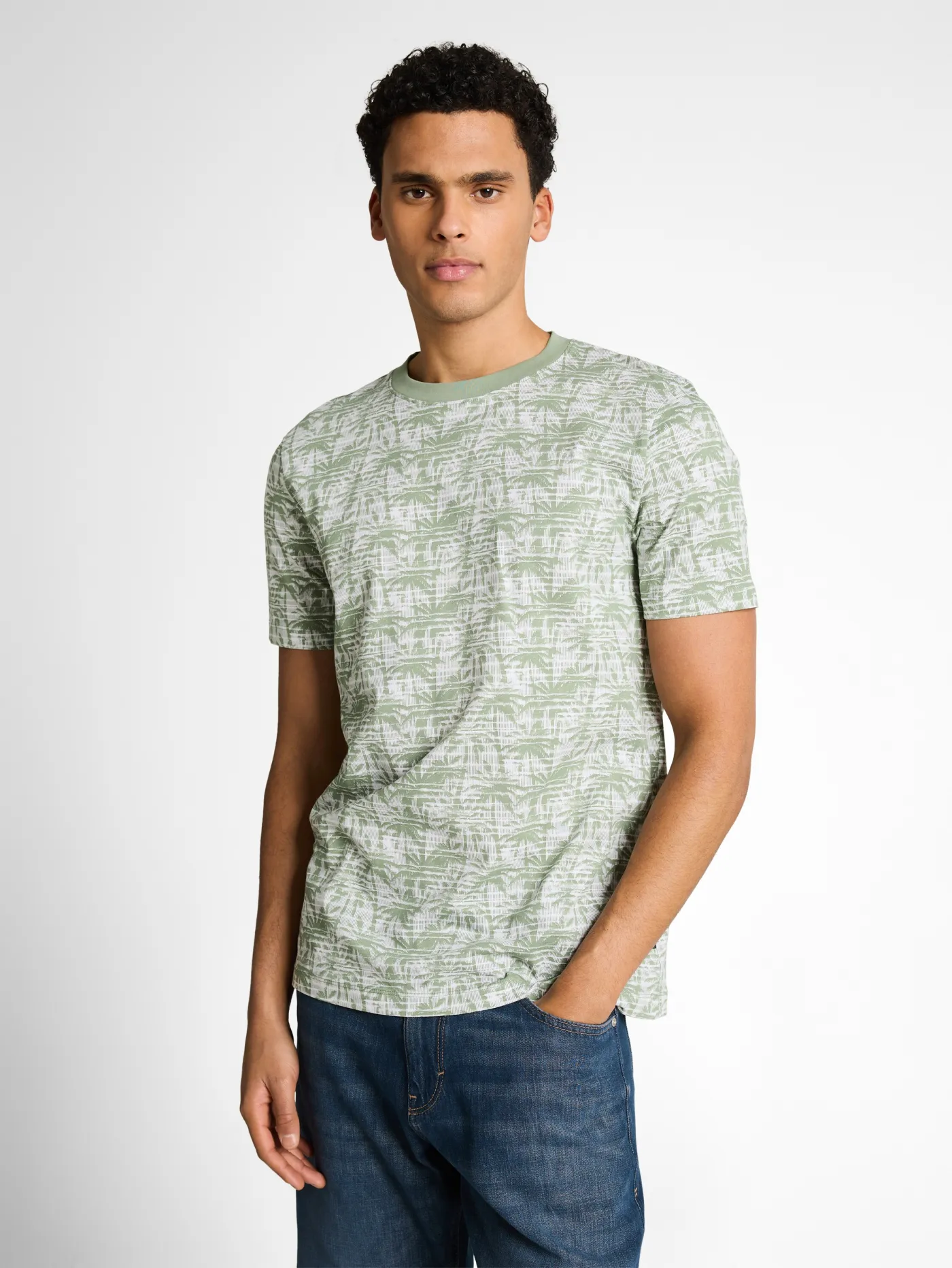 T-Shirt mit Palmenprint