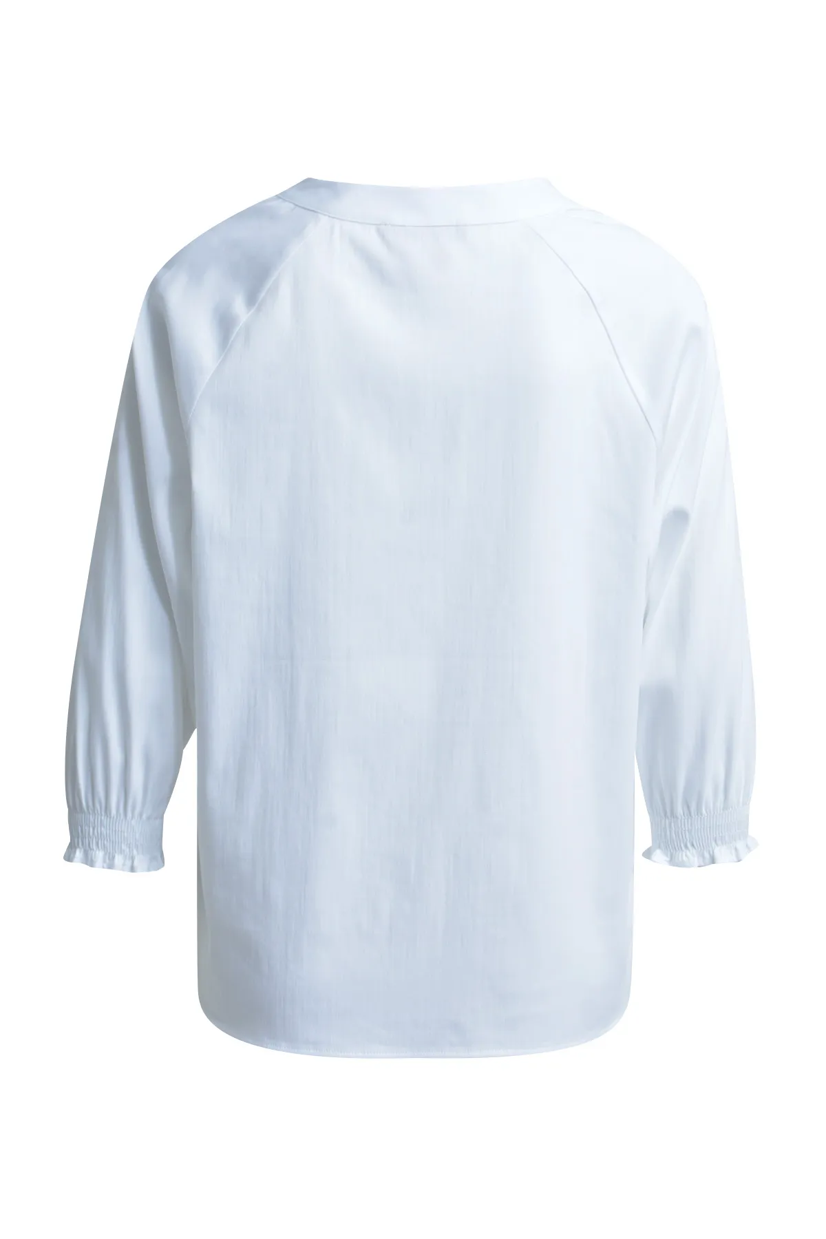 Solid V-neck Raglan Blouse