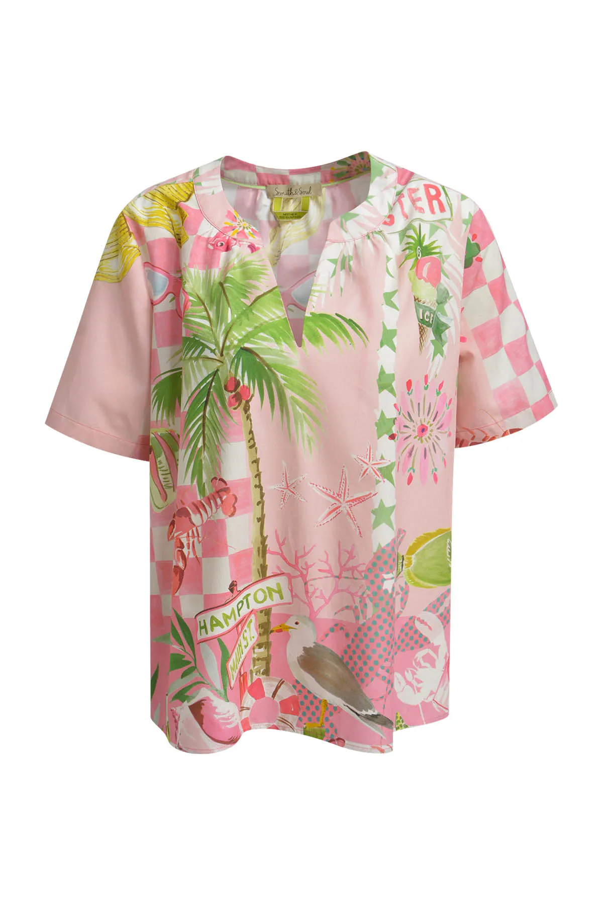 Short Slv V-neck Blouse
