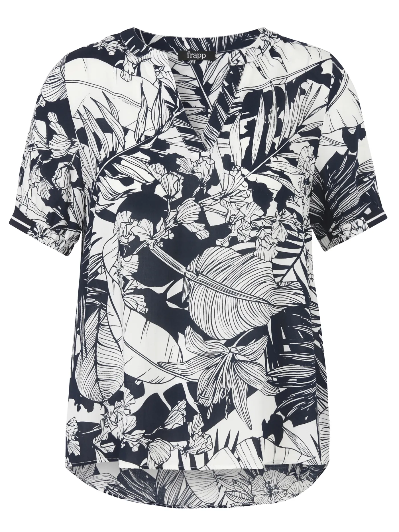 Bluse V-Ausschnitt 1/2 Arm Druck