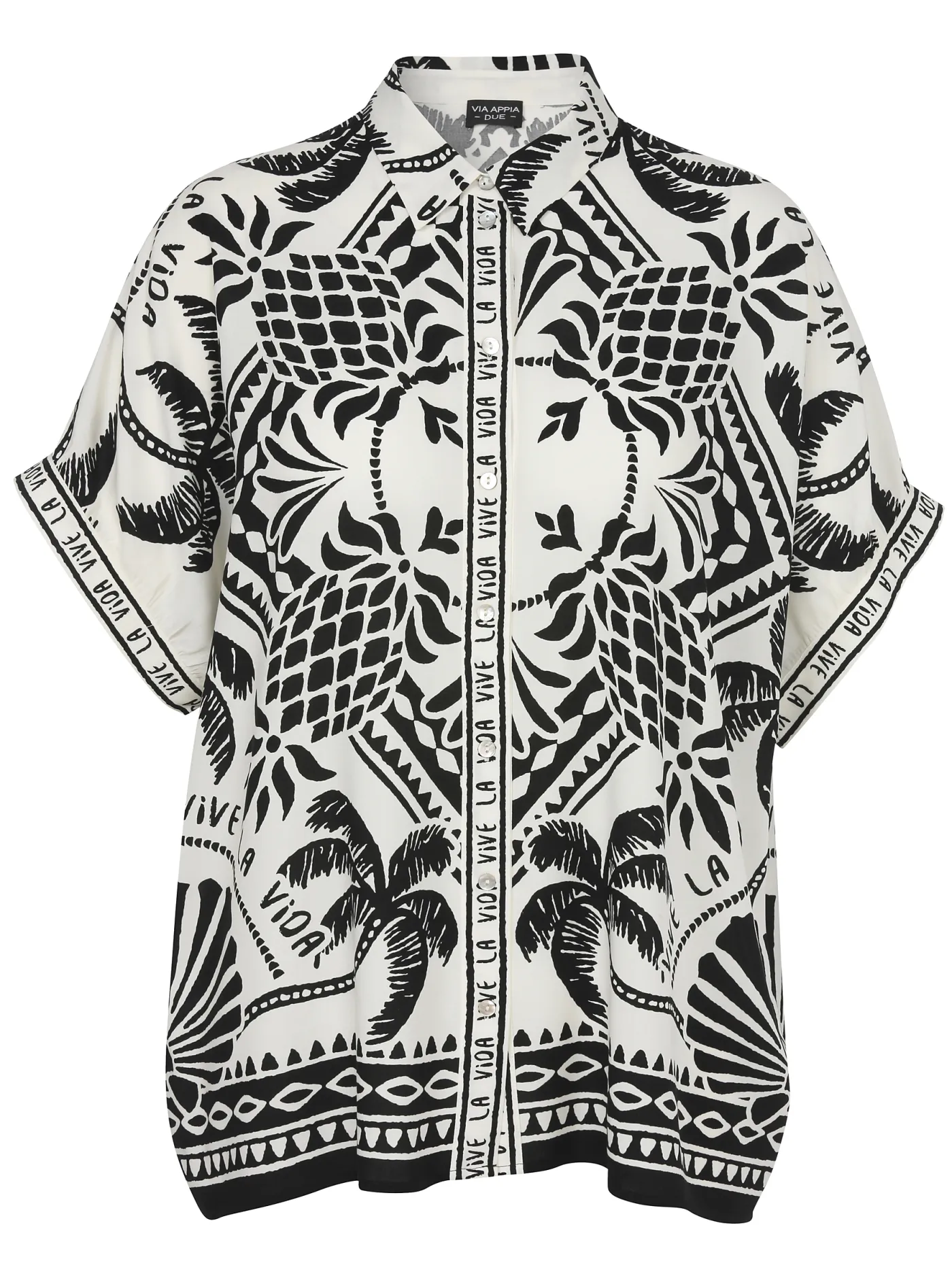 Bluse Hemdkragen ohne Arm  Druck