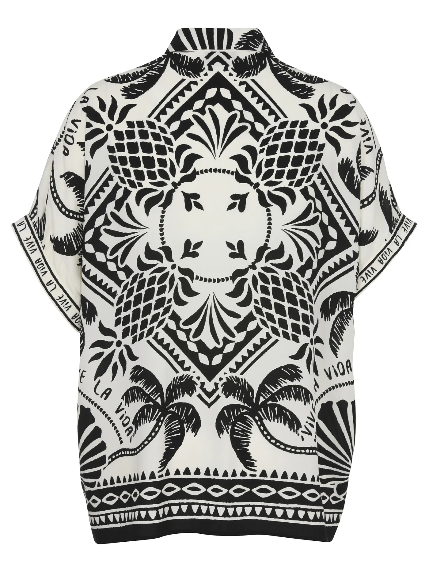 Bluse Hemdkragen ohne Arm  Druck