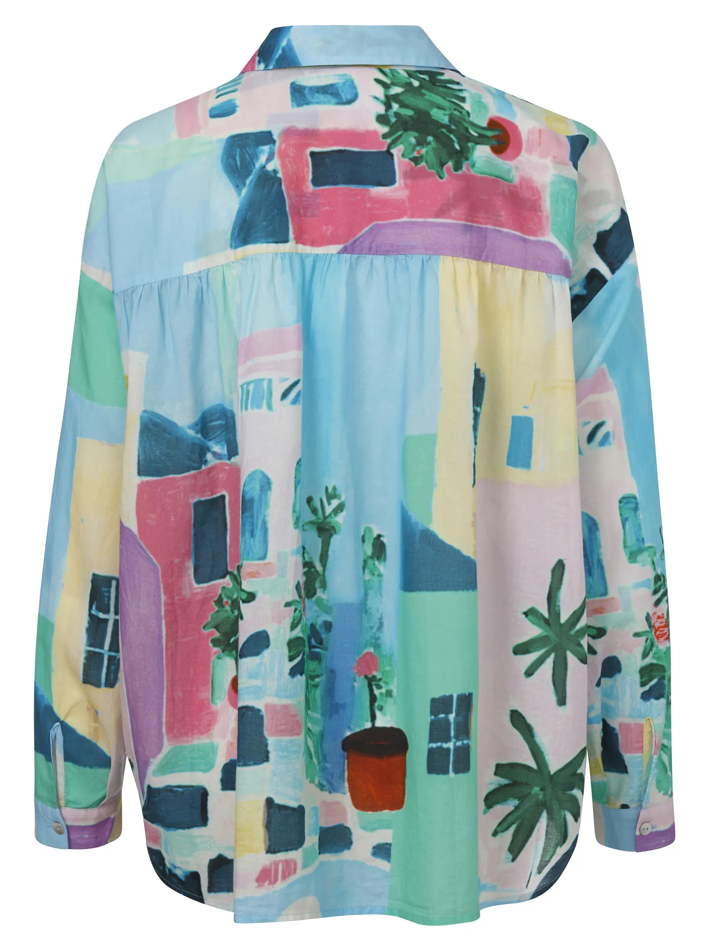 Bluse Hemdkragen 1/1 Arm Druck