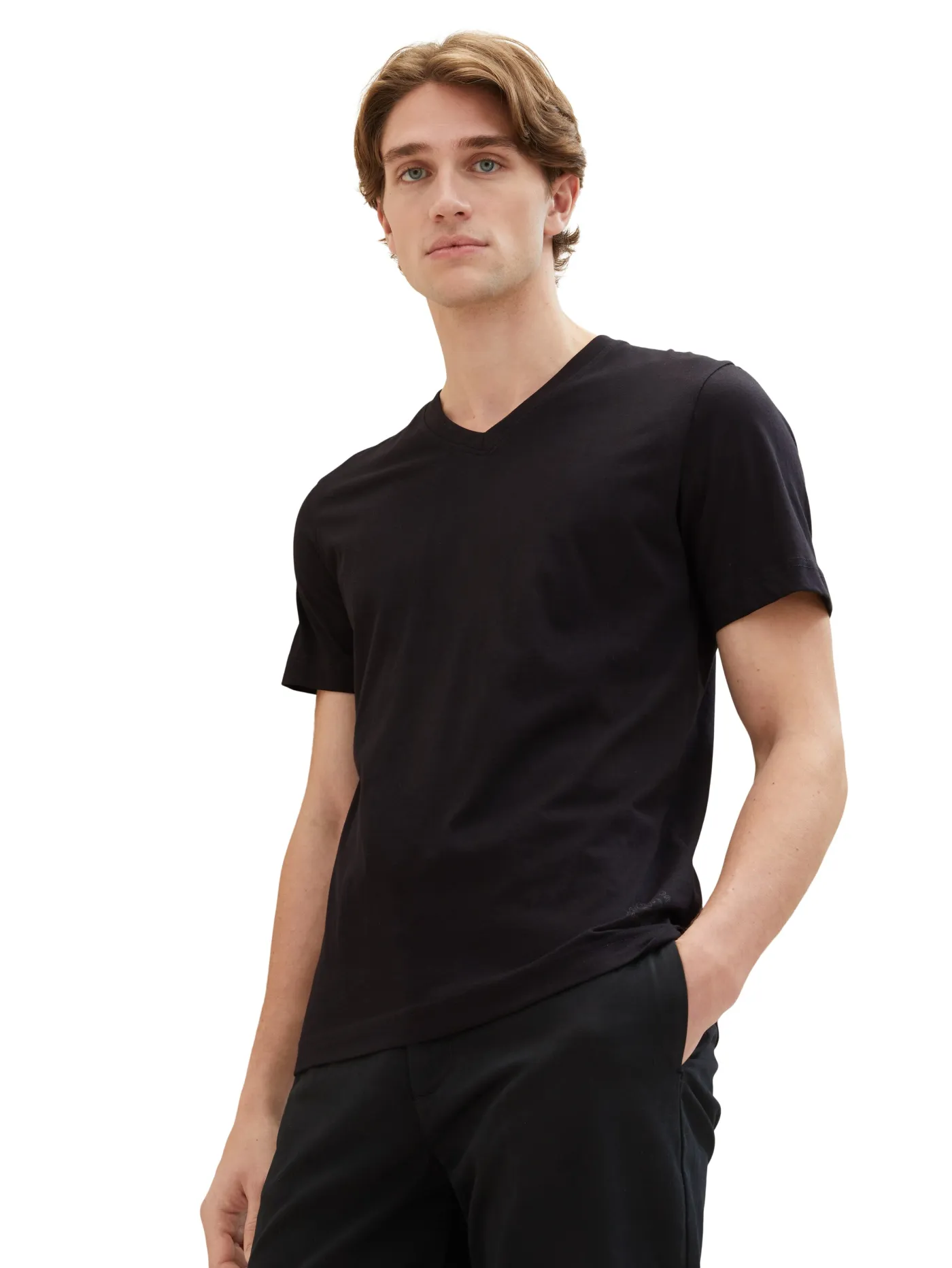 Basic T-Shirt im 2er-Pack mit V-Ausschnitt