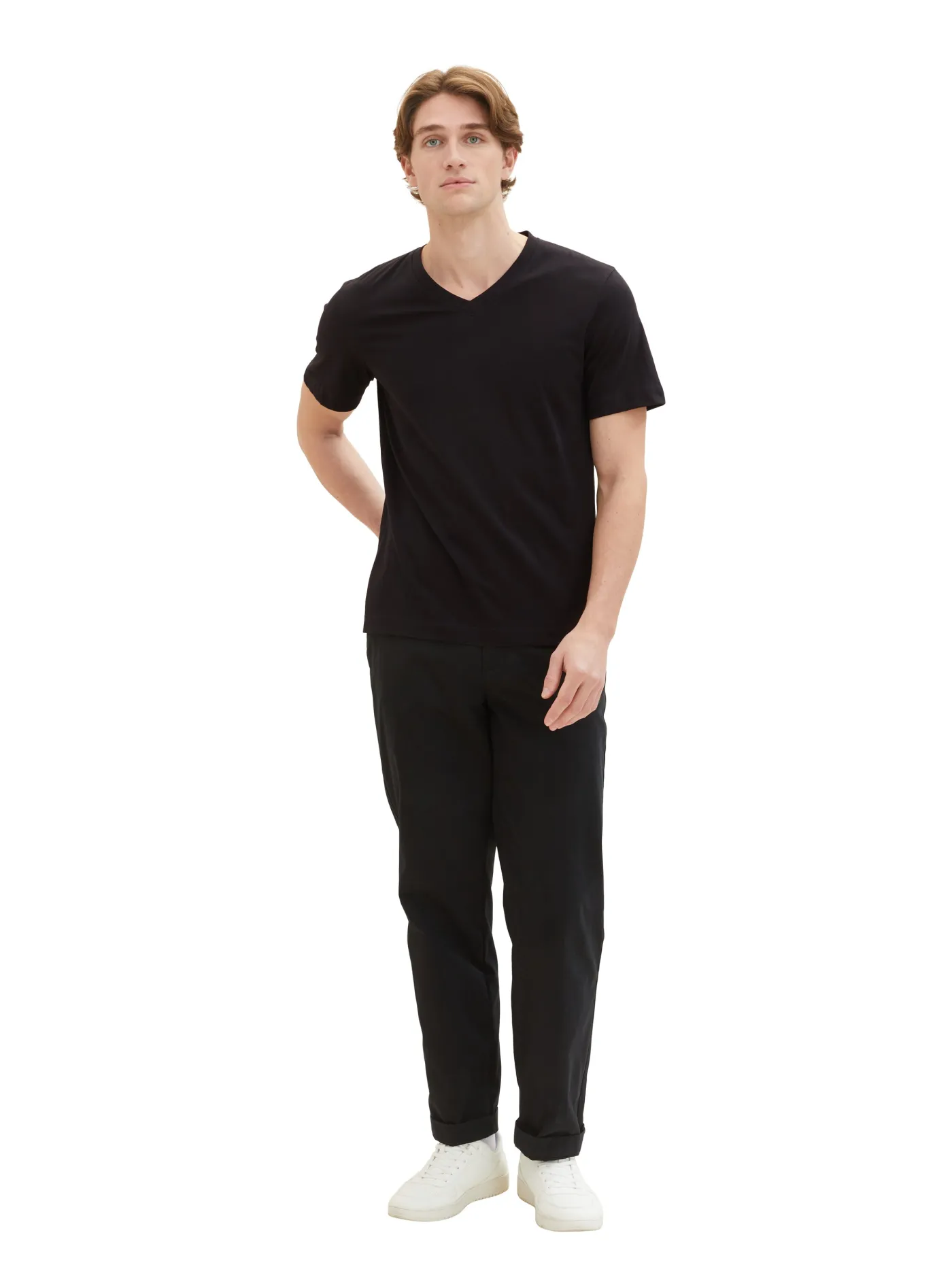 Basic T-Shirt im 2er-Pack mit V-Ausschnitt
