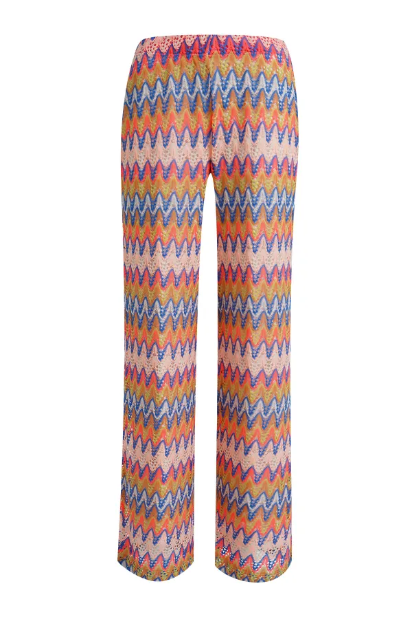 Multicolored Crochet Jersey Pants