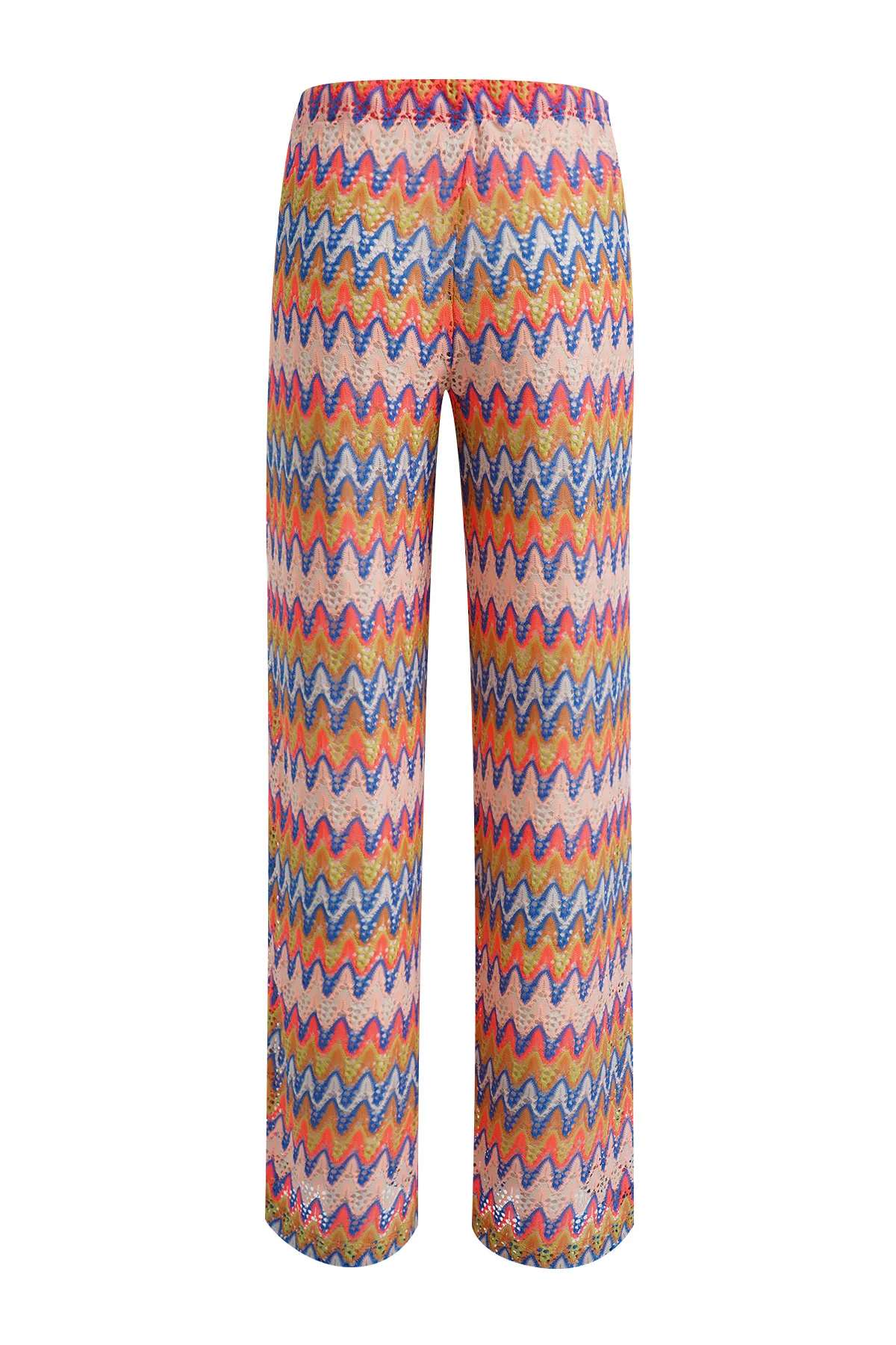 Multicolored Crochet Jersey Pants