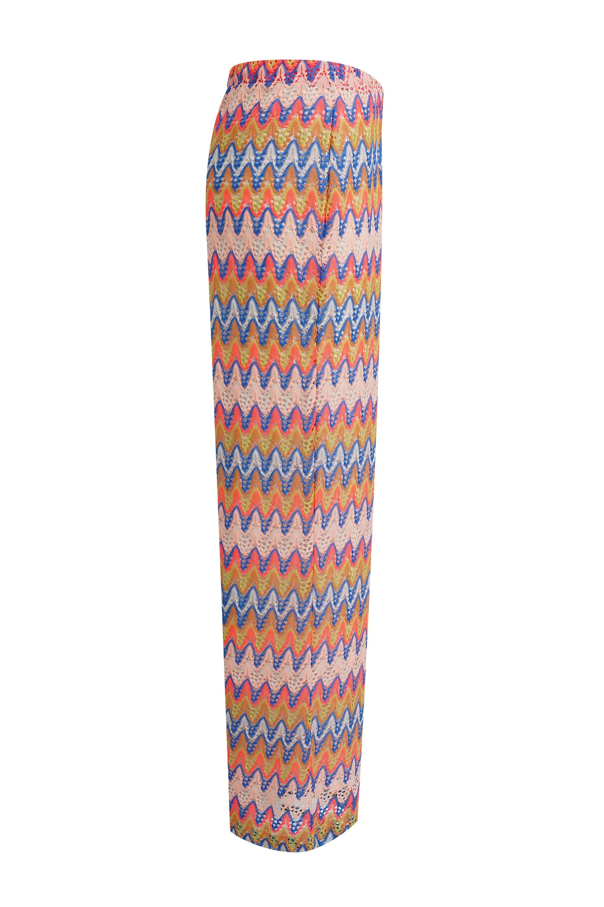 Multicolored Crochet Jersey Pants