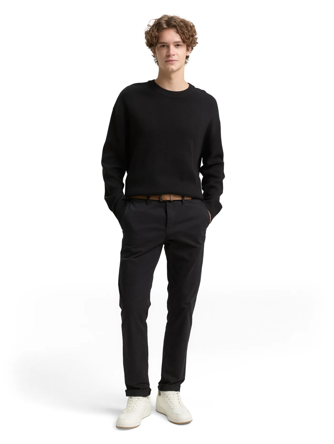 Slim Fit Chino Hose mit Gürtel